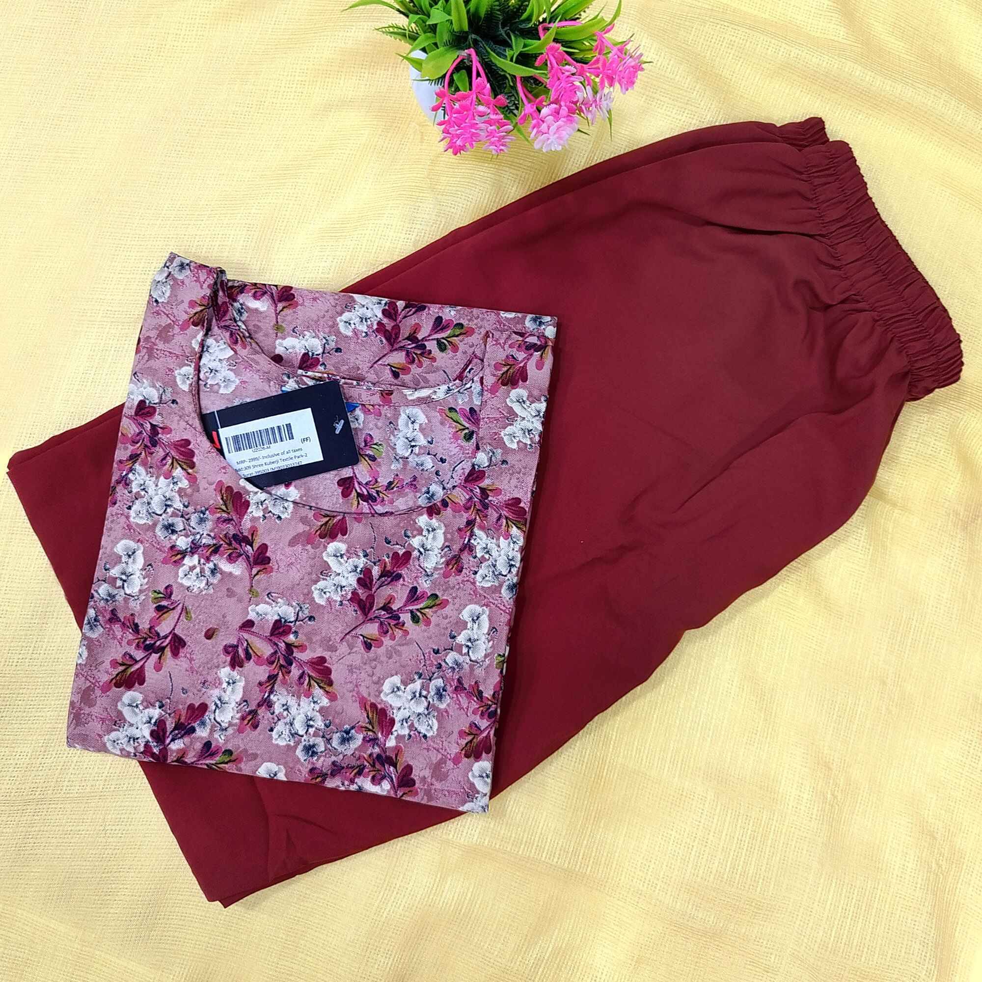 1 Stop Fashion Crepe Printed Kurti With Pants Women's Stitched Salwar Suit - Peach ( Pack of 1 ) 1 Stop Fashion Crepe Printed Kurti With Pants Women's Stitched Salwar Suit - Peach ( Pack of 1 )