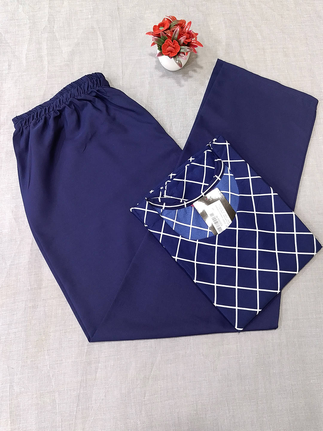 1 Stop Fashion Crepe Printed Kurti With Pants Women's Stitched Salwar Suit - Blue ( Pack of 1 ) 1 Stop Fashion Crepe Printed Kurti With Pants Women's Stitched Salwar Suit - Blue ( Pack of 1 )