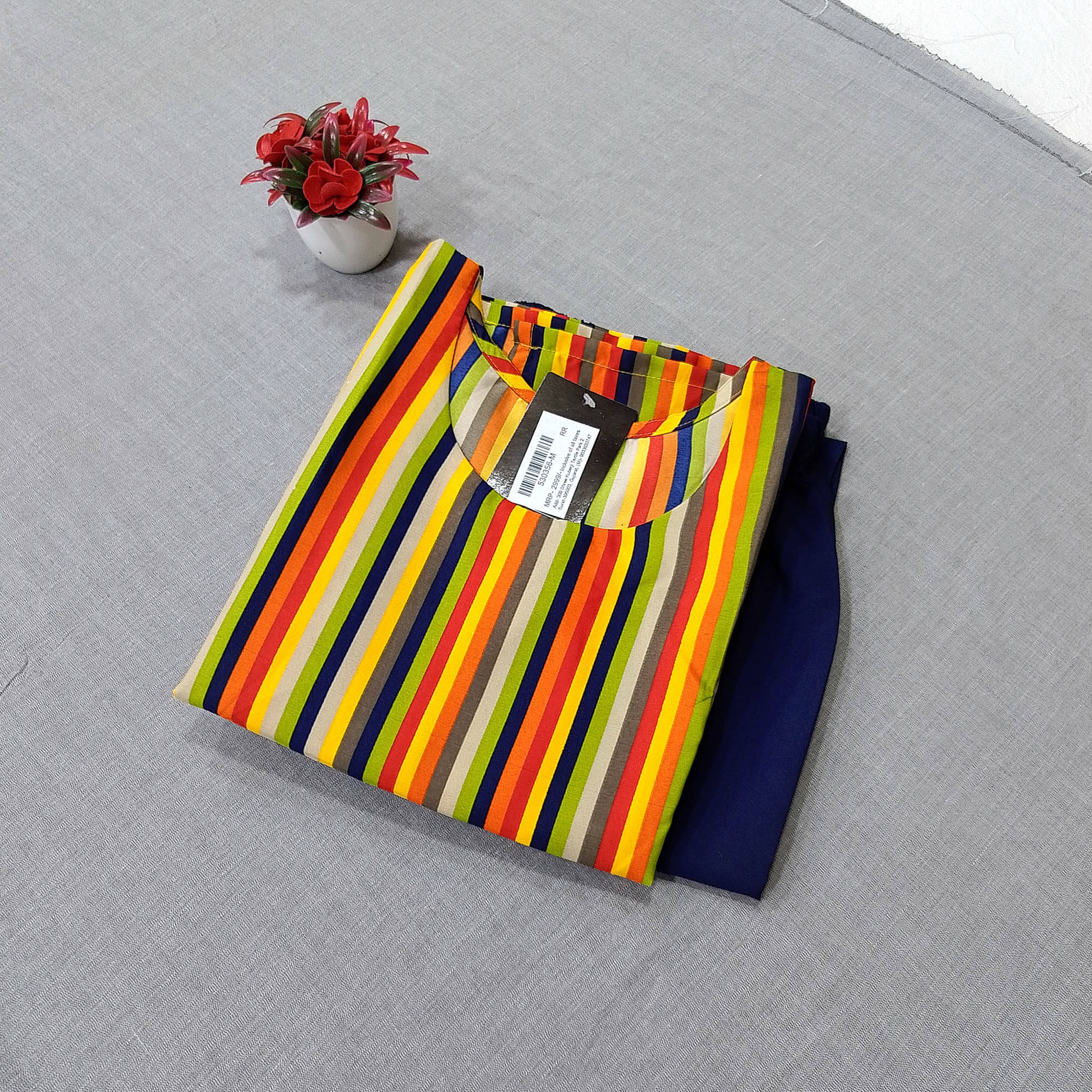     			1 Stop Fashion Crepe Printed Kurti With Pants Women's Stitched Salwar Suit - Multicoloured ( Pack of 1 )