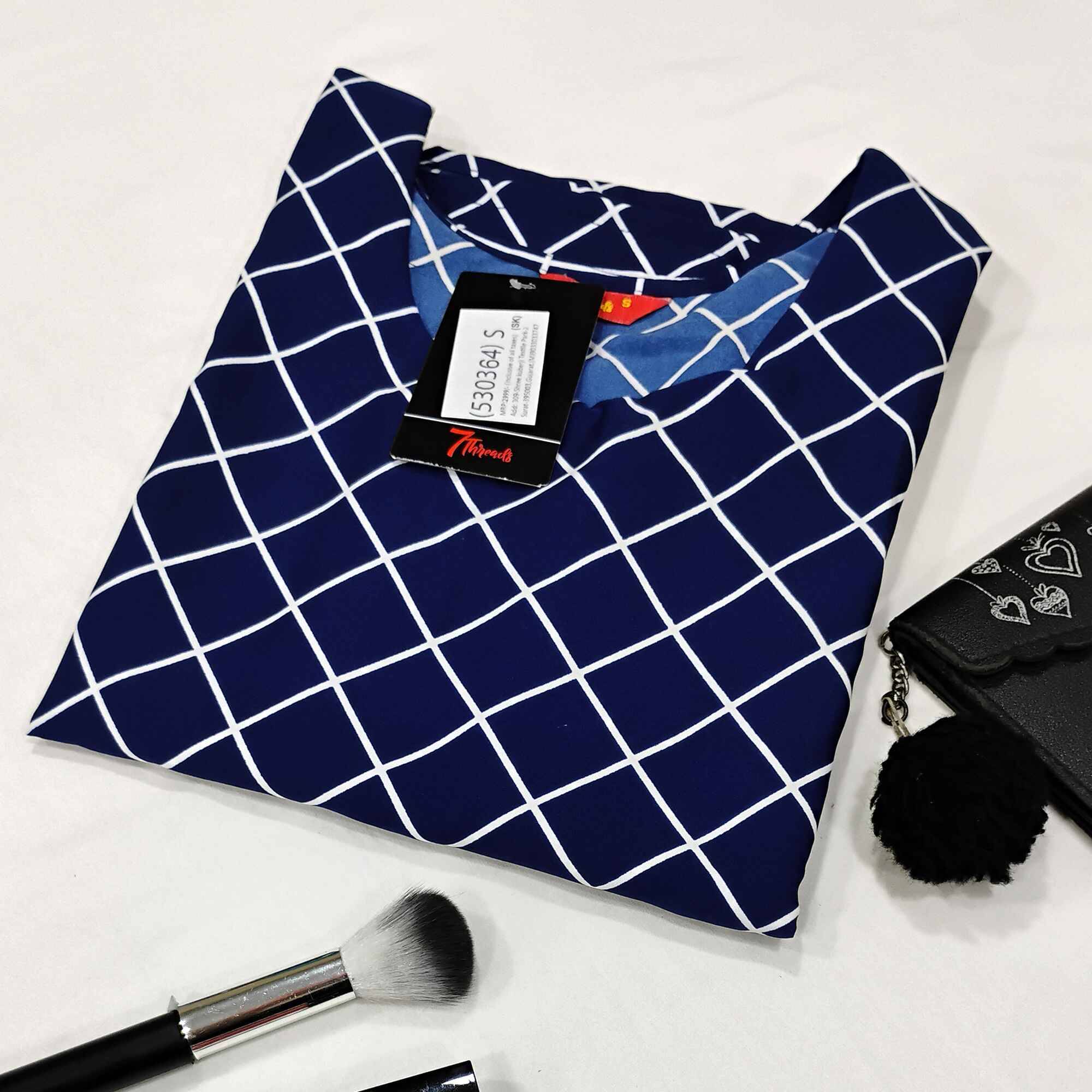 1 Stop Fashion Pack of 1 Crepe Printed Straight Women's Kurti - ( Navy Blue ) 1 Stop Fashion Pack of 1 Crepe Printed Straight Women's Kurti - ( Navy Blue )