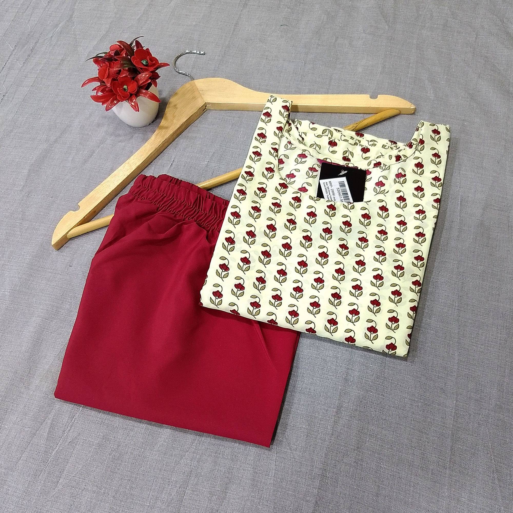     			1 Stop Fashion Pack of 1 Crepe Printed Straight Women's Kurti - ( Off White )