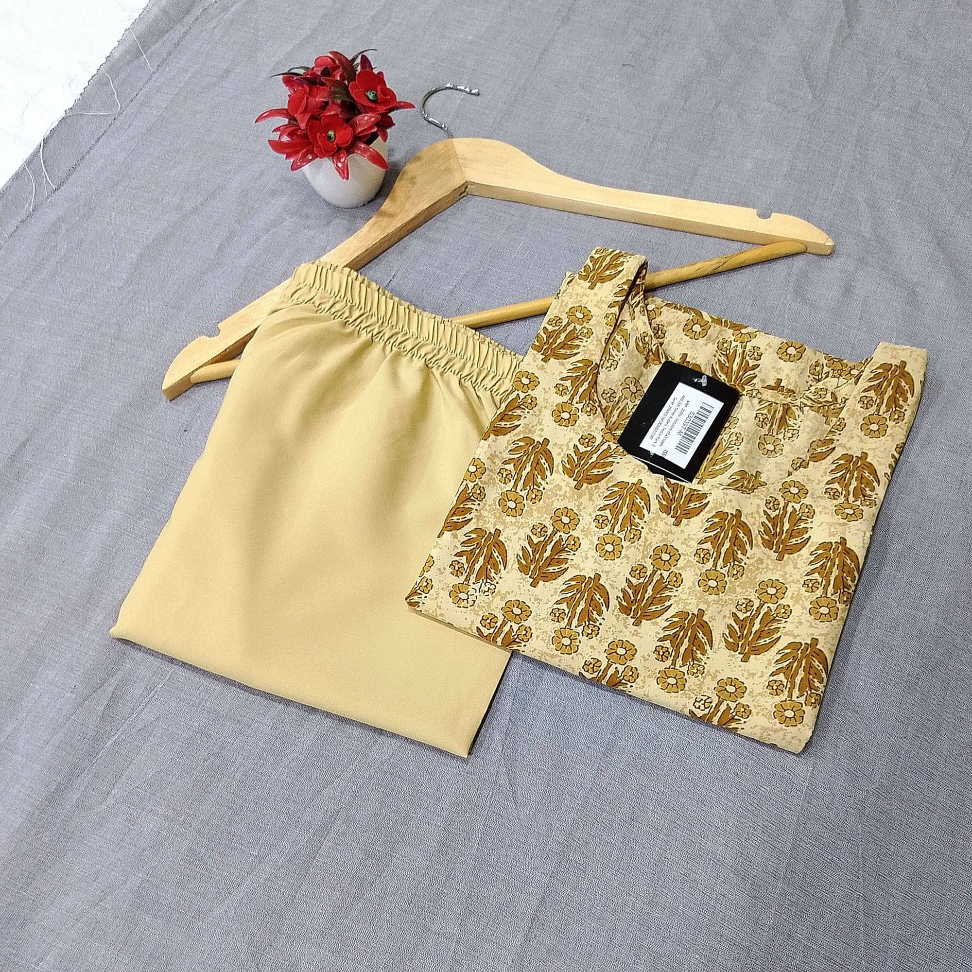     			1 Stop Fashion Pack of 1 Crepe Printed Straight Women's Kurti - ( Beige )
