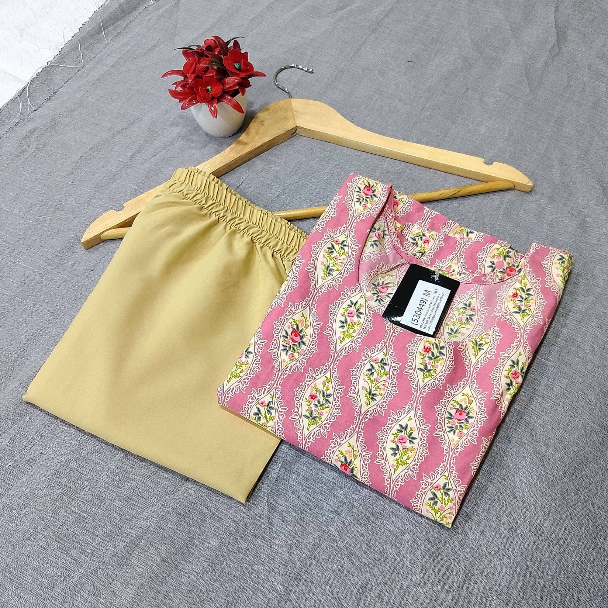Ethnicbasket Crepe Printed Kurti With Pants Women's Stitched Salwar Suit - Peach ( Pack of 1 ) Ethnicbasket Crepe Printed Kurti With Pants Women's Stitched Salwar Suit - Peach ( Pack of 1 )
