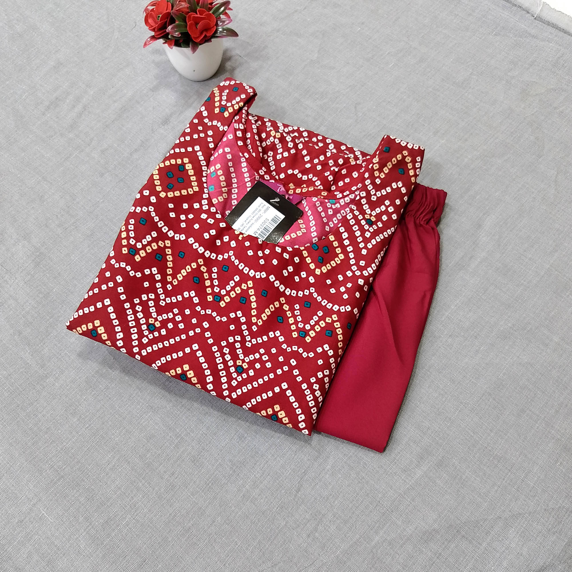 Ethnicbasket Crepe Printed Kurti With Pants Women's Stitched Salwar Suit - Maroon ( Pack of 1 ) Ethnicbasket Crepe Printed Kurti With Pants Women's Stitched Salwar Suit - Maroon ( Pack of 1 )
