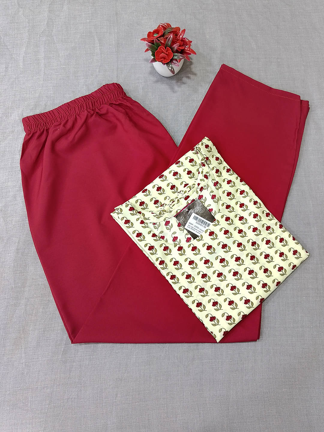     			Ethnicbasket Crepe Printed Kurti With Pants Women's Stitched Salwar Suit - Off White ( Pack of 1 )