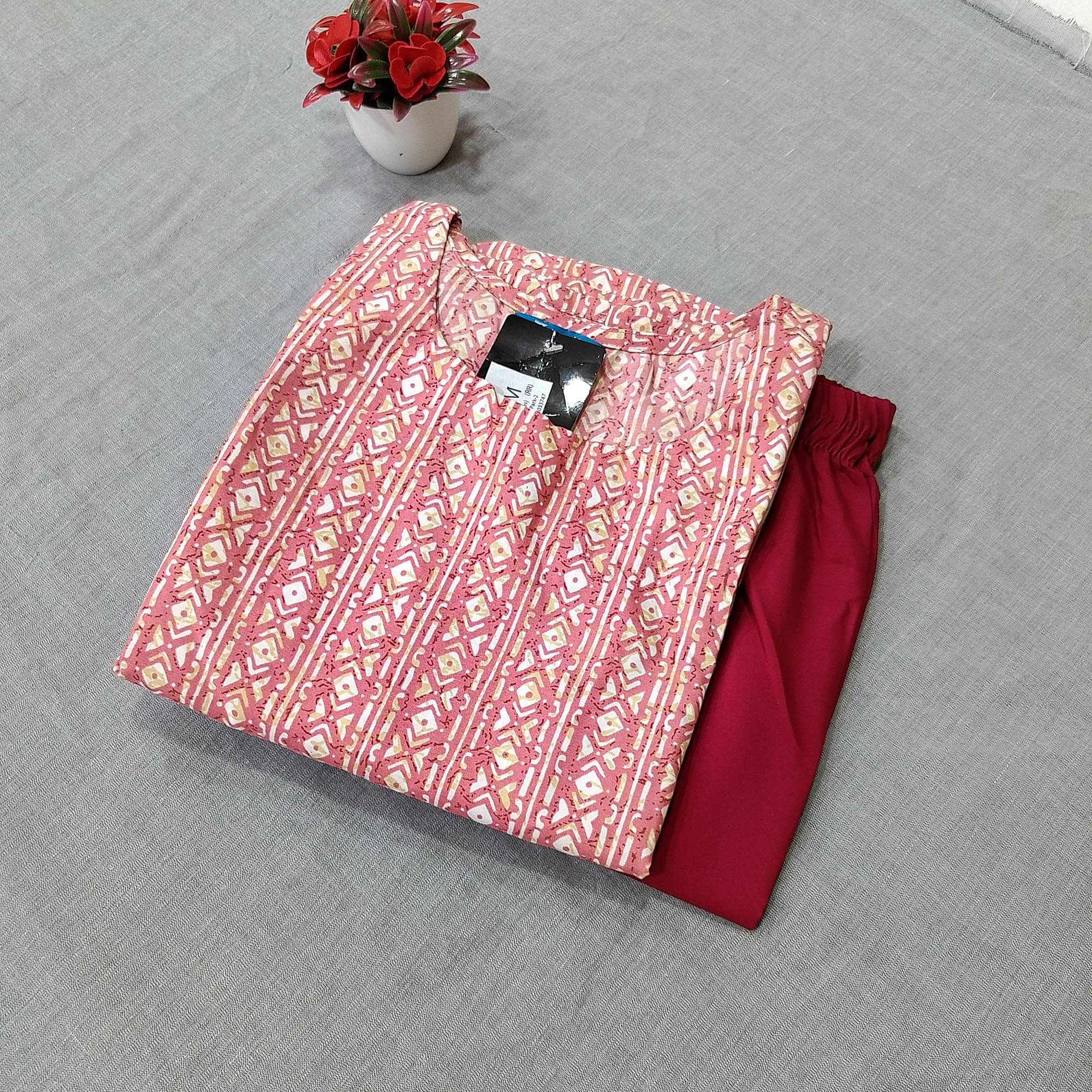 Ethnicbasket Crepe Printed Kurti With Pants Women's Stitched Salwar Suit - Pink ( Pack of 1 ) Ethnicbasket Crepe Printed Kurti With Pants Women's Stitched Salwar Suit - Pink ( Pack of 1 )
