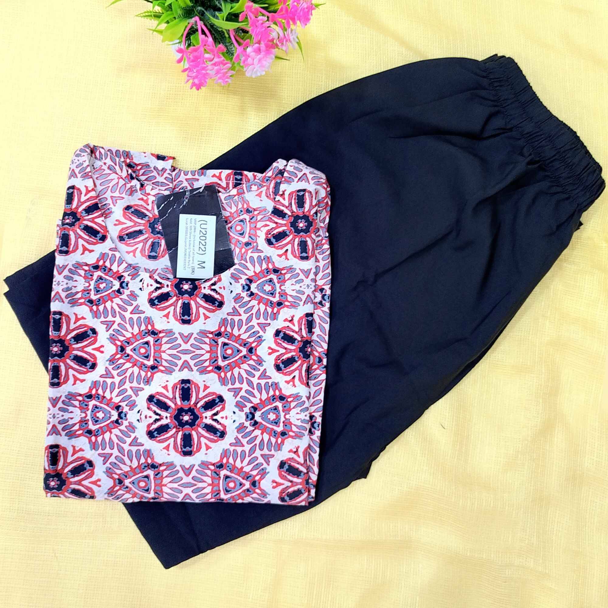 Ethnicbasket Crepe Printed Kurti With Pants Women's Stitched Salwar Suit - Pink ( Pack of 1 )     			Ethnicbasket Crepe Printed Kurti With Pants Women's Stitched Salwar Suit - Pink ( Pack of 1 )