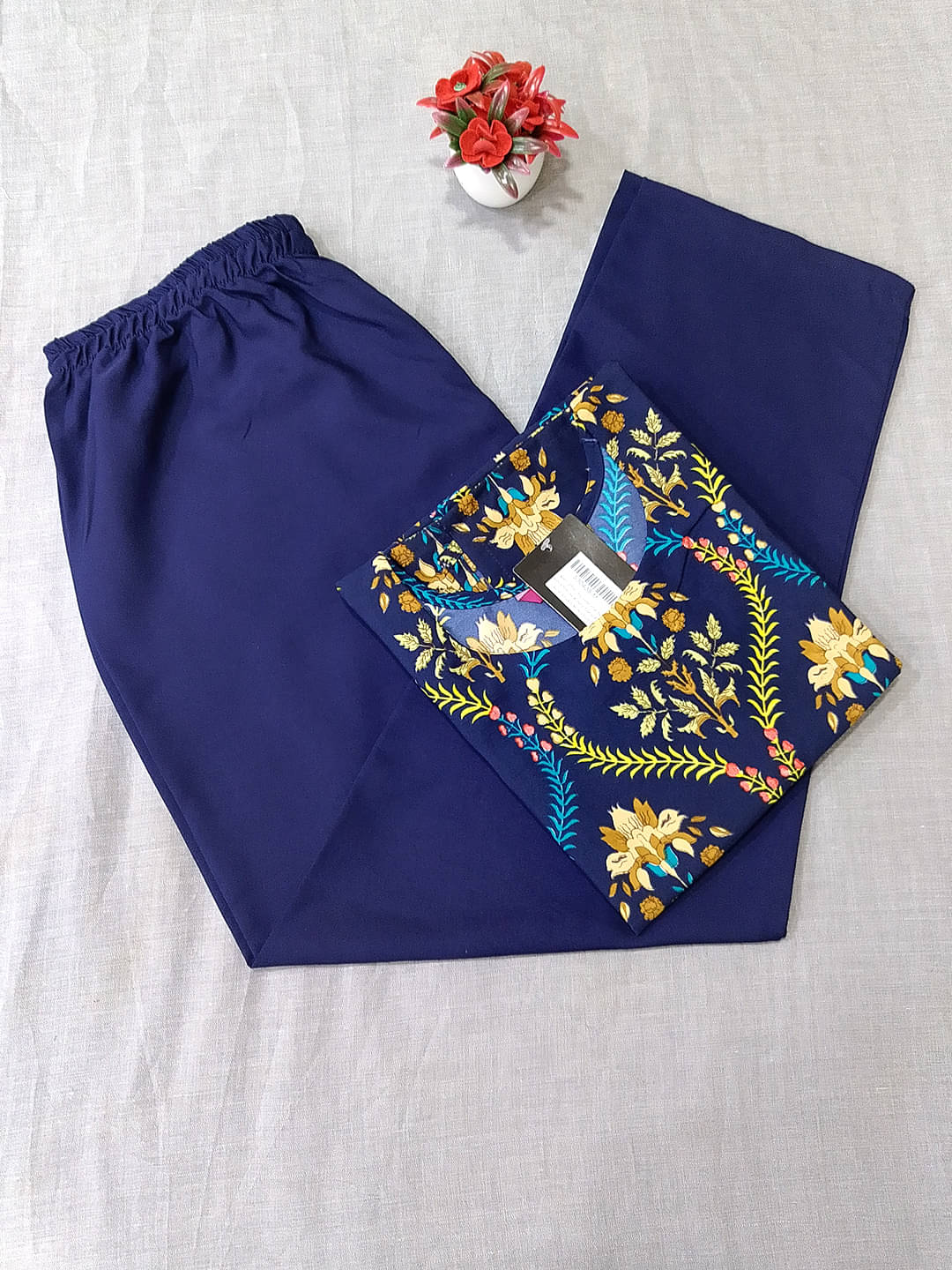 Ethnicbasket Crepe Printed Kurti With Pants Women's Stitched Salwar Suit - Blue ( Pack of 1 ) Ethnicbasket Crepe Printed Kurti With Pants Women's Stitched Salwar Suit - Blue ( Pack of 1 )