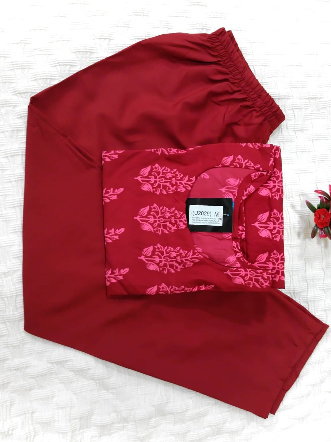 Ethnicbasket Crepe Printed Kurti With Pants Women's Stitched Salwar Suit - Red ( Pack of 1 ) Ethnicbasket Crepe Printed Kurti With Pants Women's Stitched Salwar Suit - Red ( Pack of 1 )