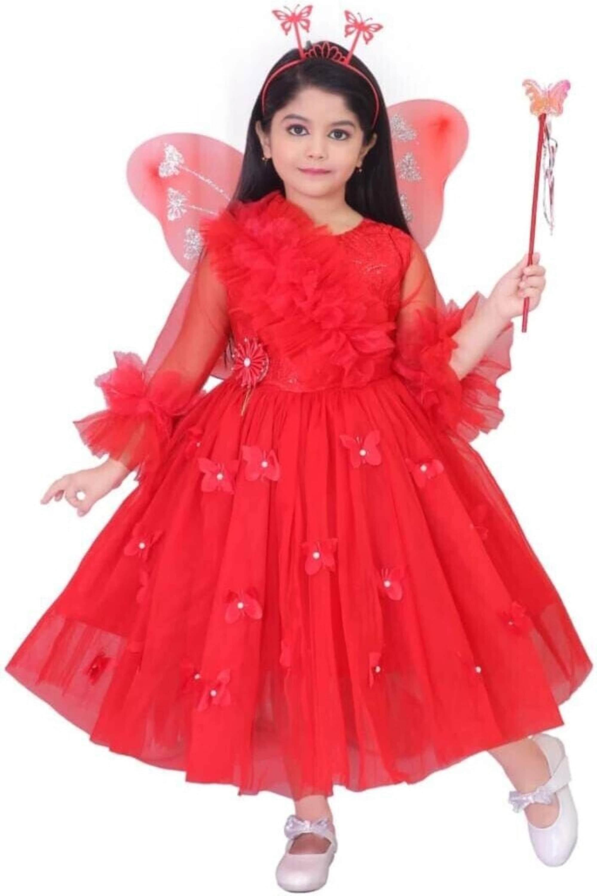 APNA COLLECTION Net Gown For Girls ( Pack of 1 , Red ) APNA COLLECTION Net Gown For Girls ( Pack of 1 , Red )