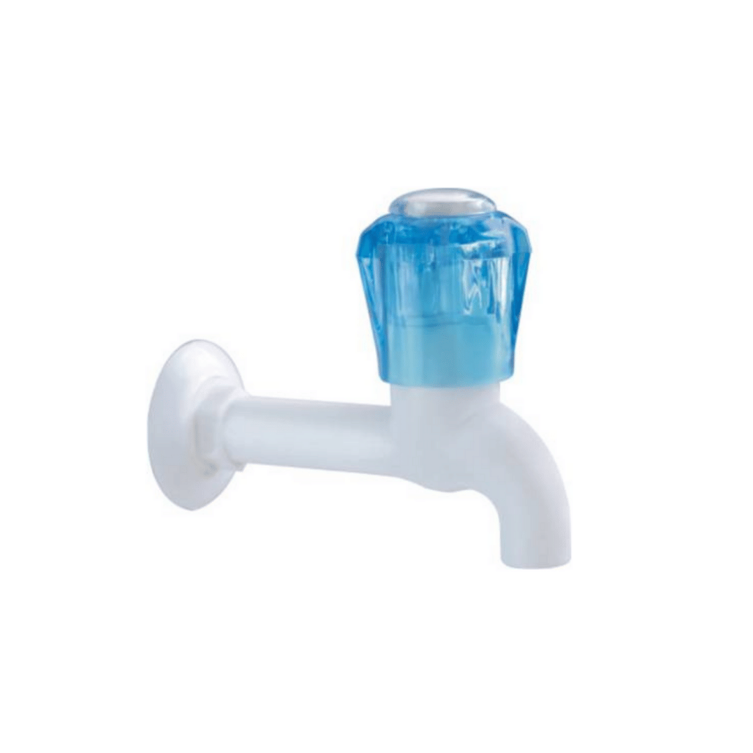 BATHONIX Crystal Blue PVC Long Body Bib Cock Tap - 1 PCS Plastic (ABS) Bathroom Tap (Bib Cock) BATHONIX Crystal Blue PVC Long Body Bib Cock Tap - 1 PCS Plastic (ABS) Bathroom Tap (Bib Cock)