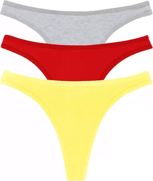Bebron Pack of 3 Cotton Lycra Thongs For Women ( Multicolor8 ) Bebron Pack of 3 Cotton Lycra Thongs For Women ( Multicolor8 )