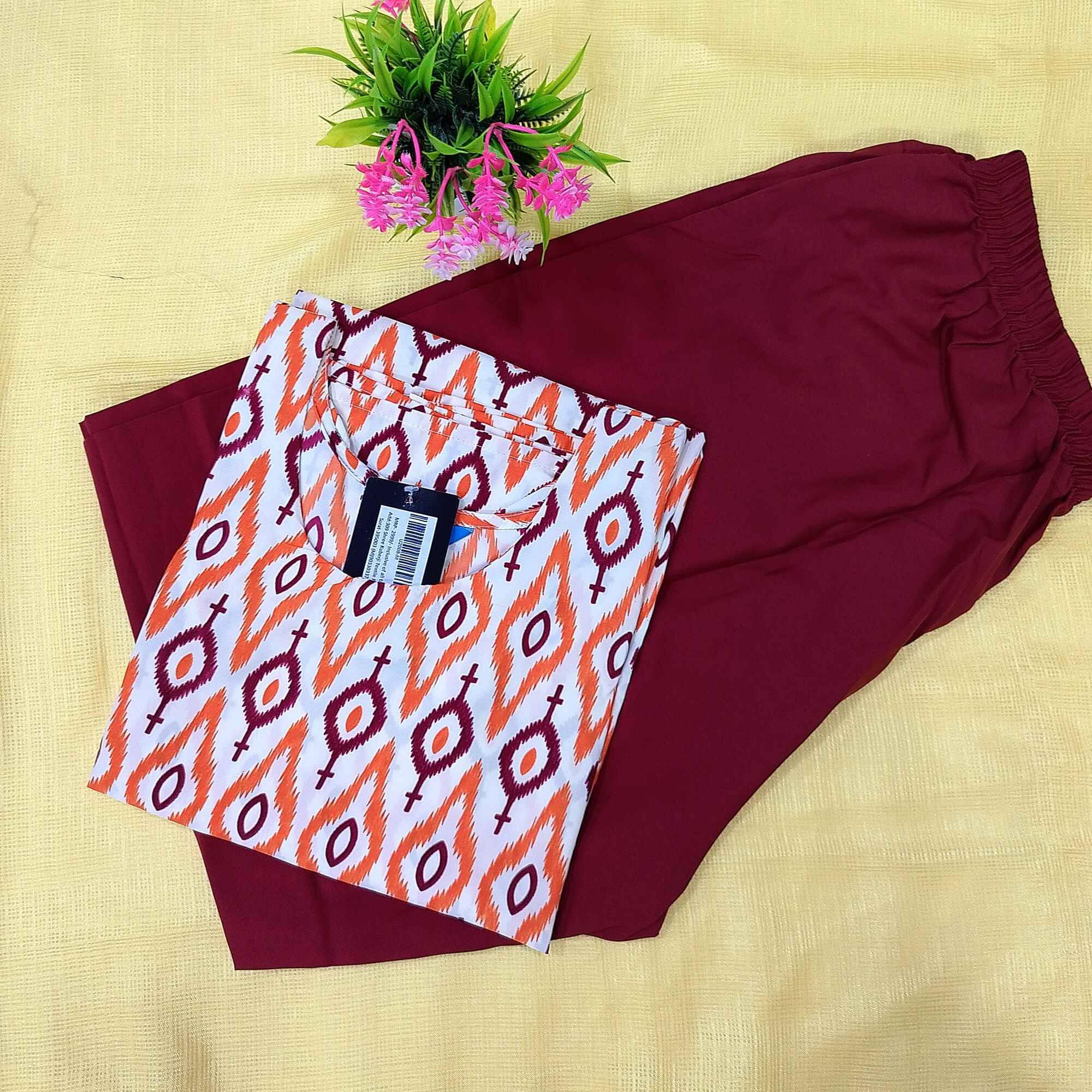     			Ethnicbasket Crepe Printed Kurti With Pants Women's Stitched Salwar Suit - Multicoloured ( Pack of 1 )