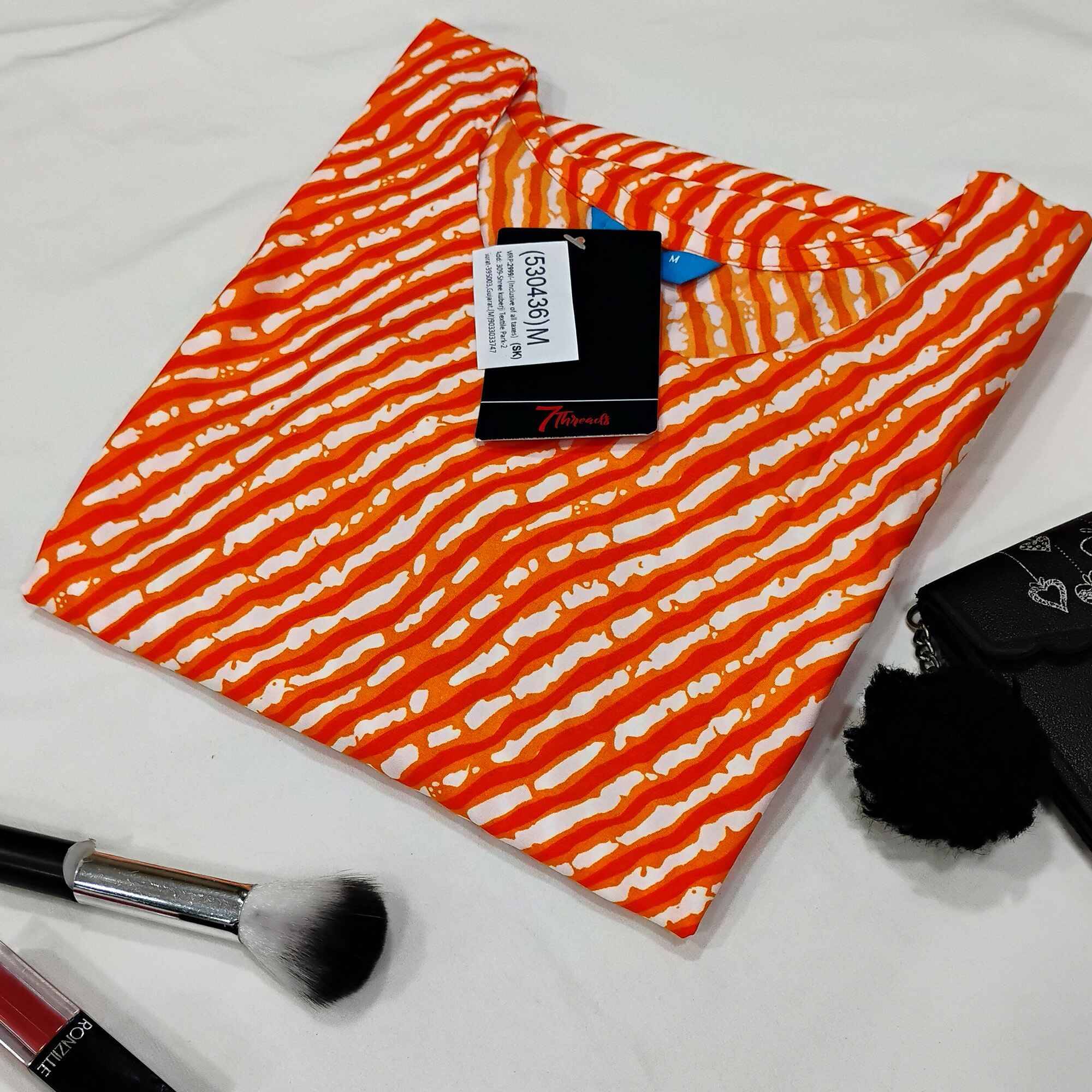 Ethnicbasket Pack of 1 Crepe Printed Straight Women's Kurti - ( Orange ) Ethnicbasket Pack of 1 Crepe Printed Straight Women's Kurti - ( Orange )