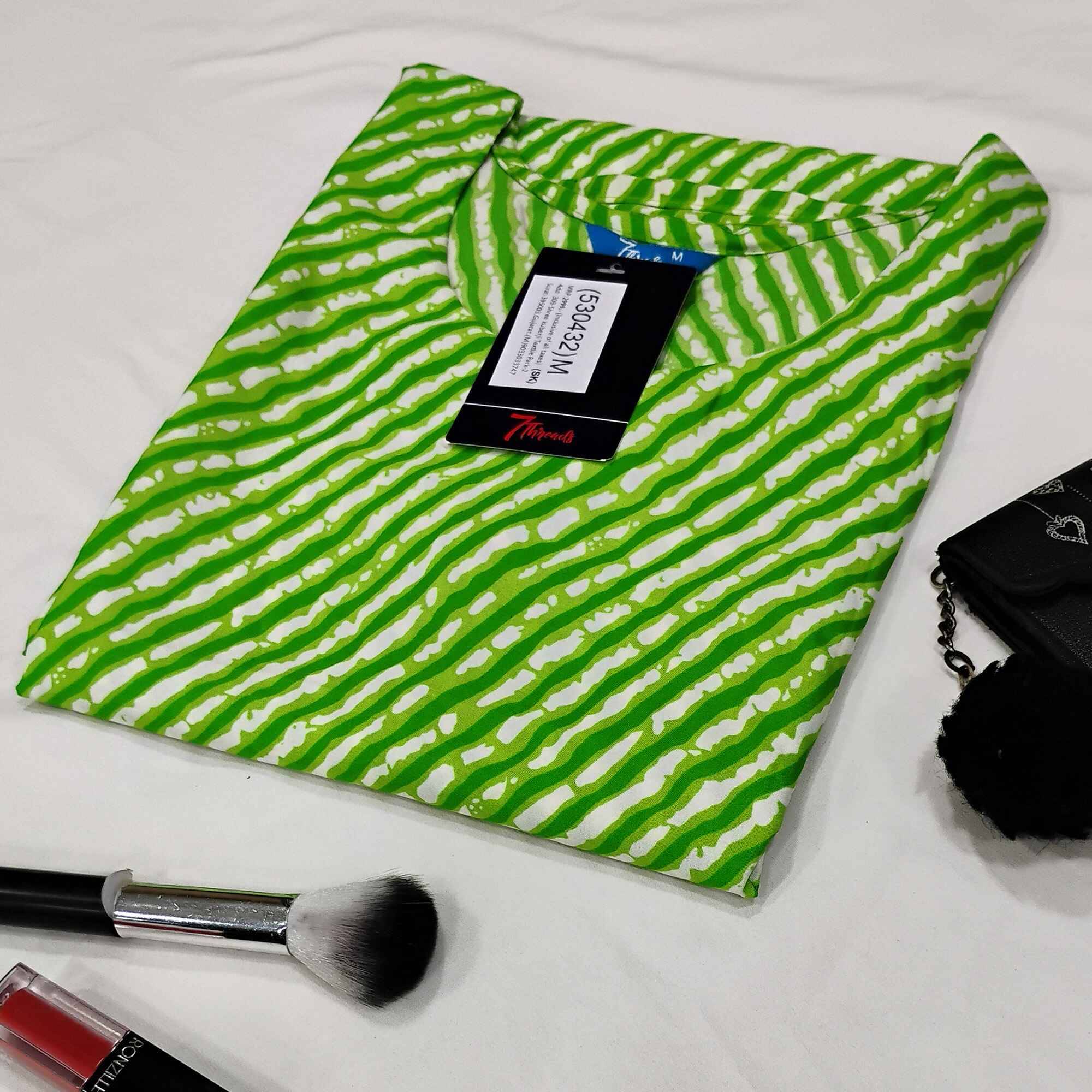 Ethnicbasket Pack of 1 Crepe Printed Straight Women's Kurti - ( Green ) Ethnicbasket Pack of 1 Crepe Printed Straight Women's Kurti - ( Green )