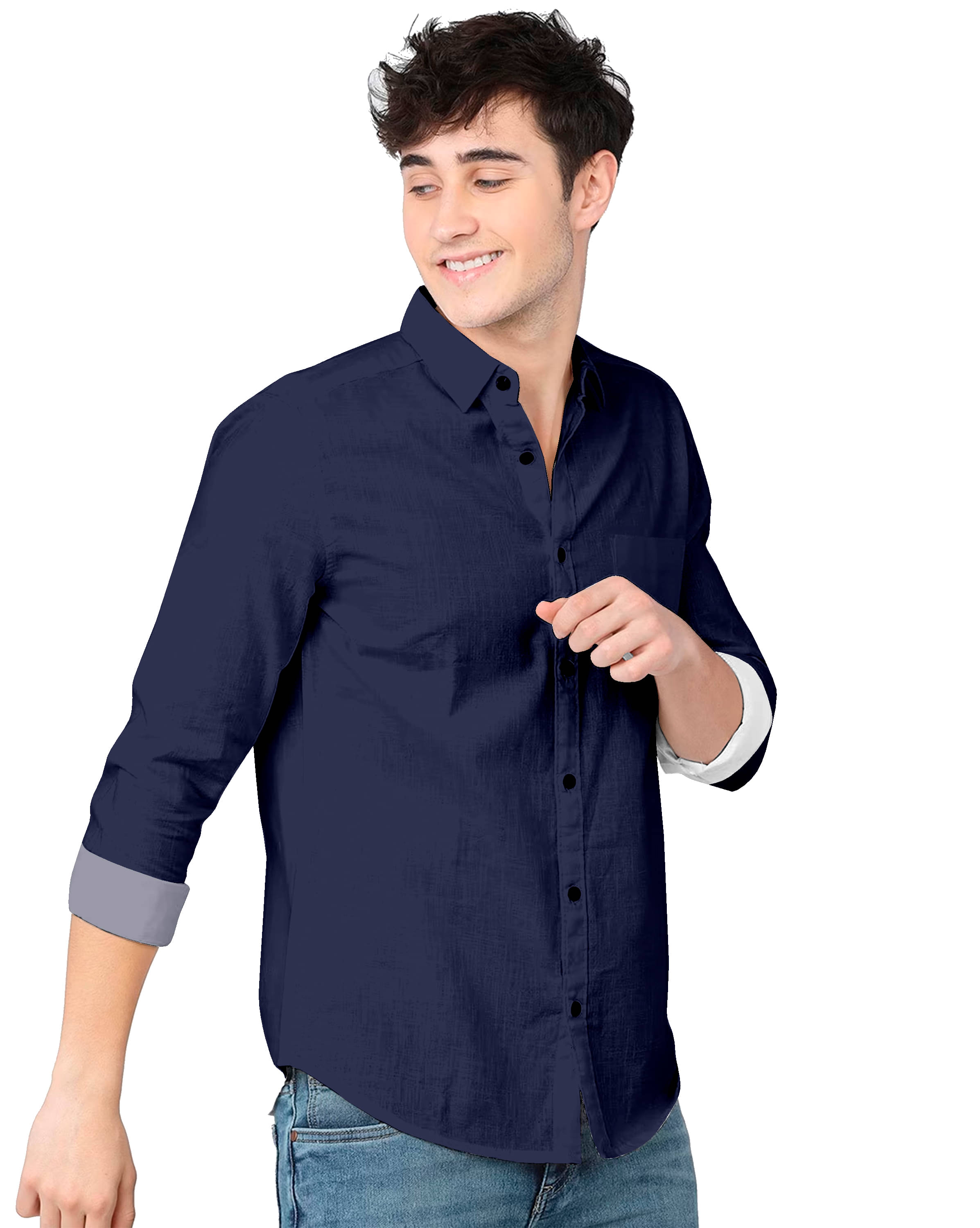     			HASINI FASHION Cotton Blend Regular Fit Full Sleeves Men's Formal Shirt - Blue ( Pack of 1 )