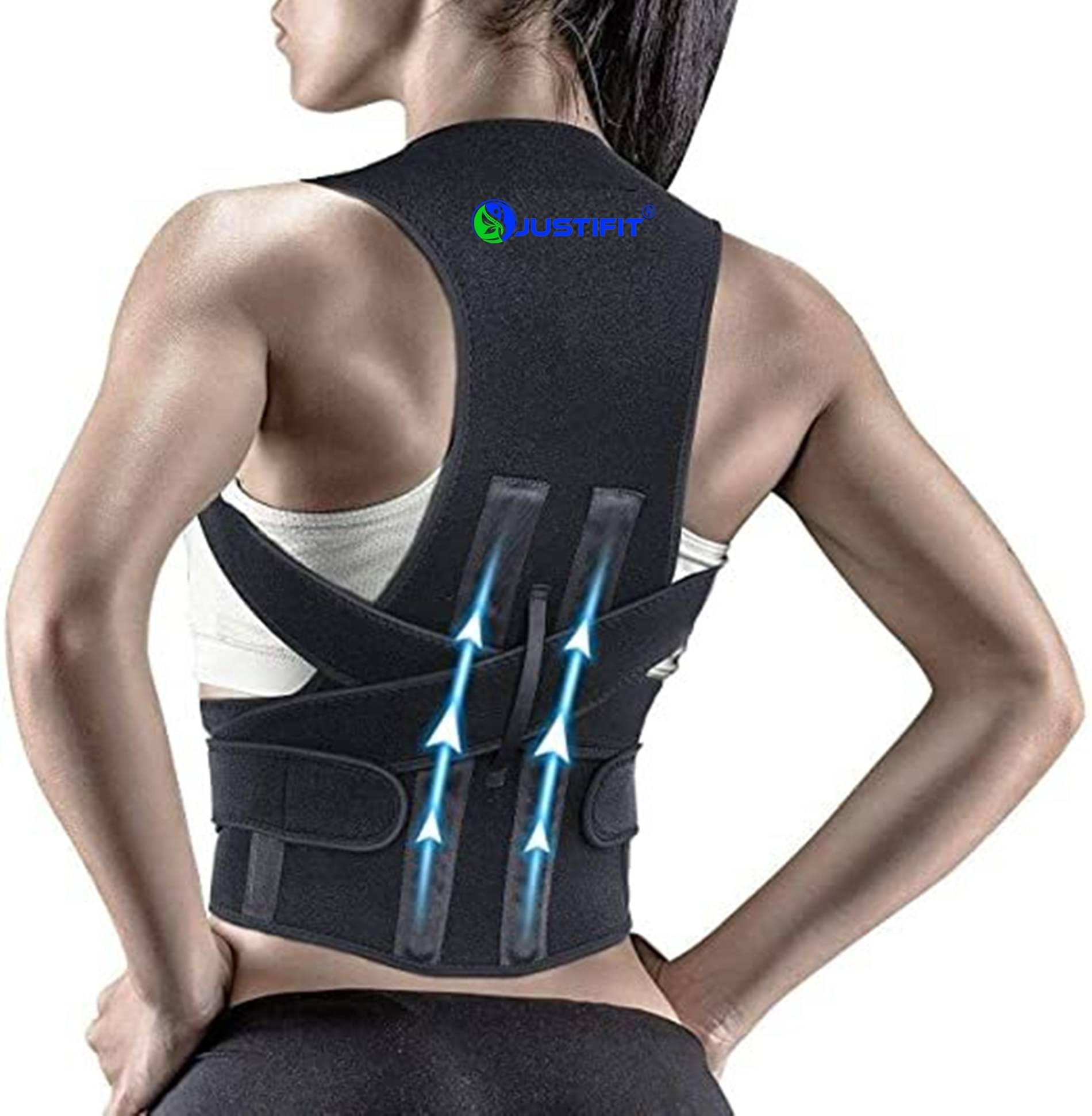     			JUSTIFIT Posture Corrector Back Support ( Free Size - Size )