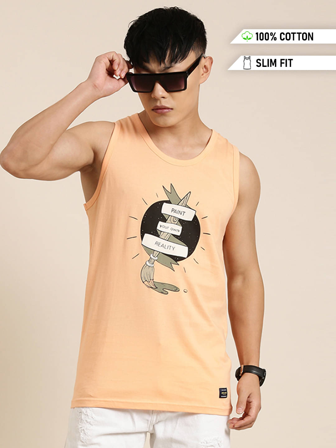 Joven Pack of 1 Cotton Tank For Men ( Orange ) Joven Pack of 1 Cotton Tank For Men ( Orange )