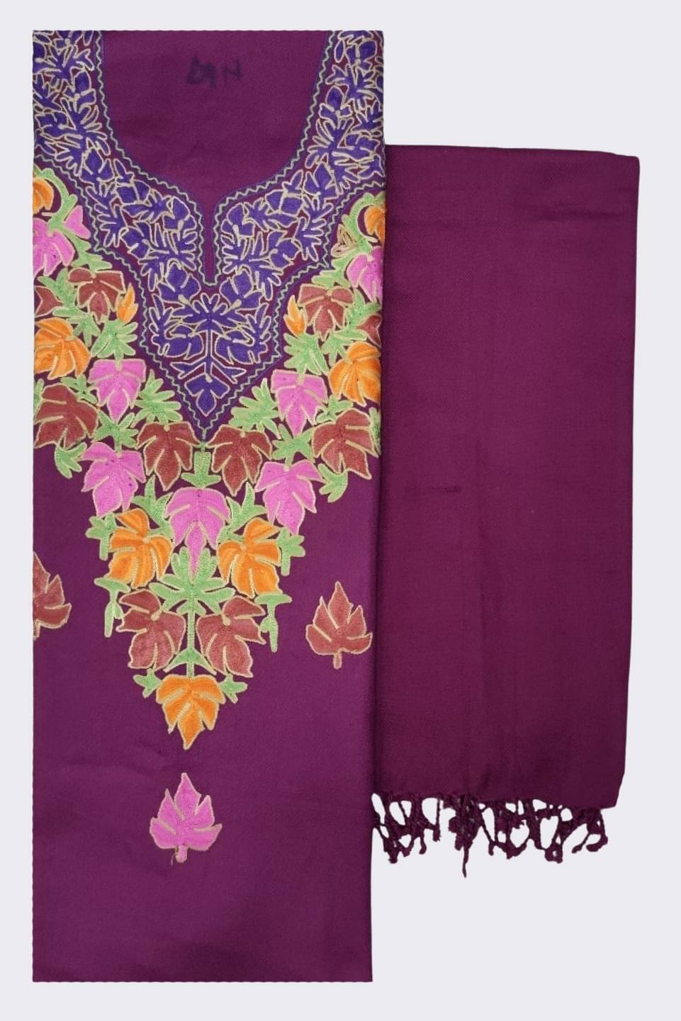     			KASHMIRI Unstitched Woollen Printed Dress Material - Purple ( Pack of 1 )