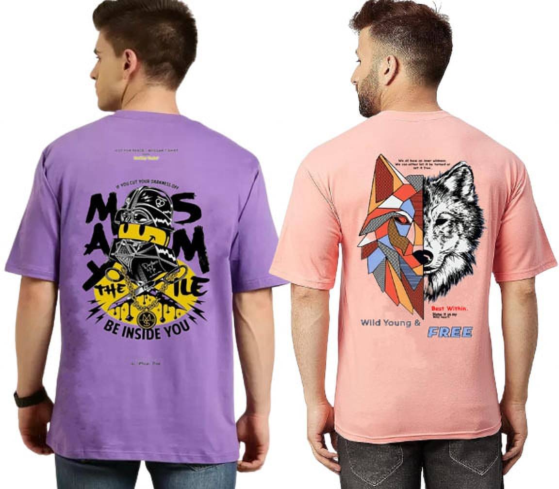 Kintu Parantu Polyester Regular Fit Printed Half Sleeves Men's Round T-Shirt - Multicolor2 ( Pack of 2 ) Kintu Parantu Polyester Regular Fit Printed Half Sleeves Men's Round T-Shirt - Multicolor2 ( Pack of 2 )