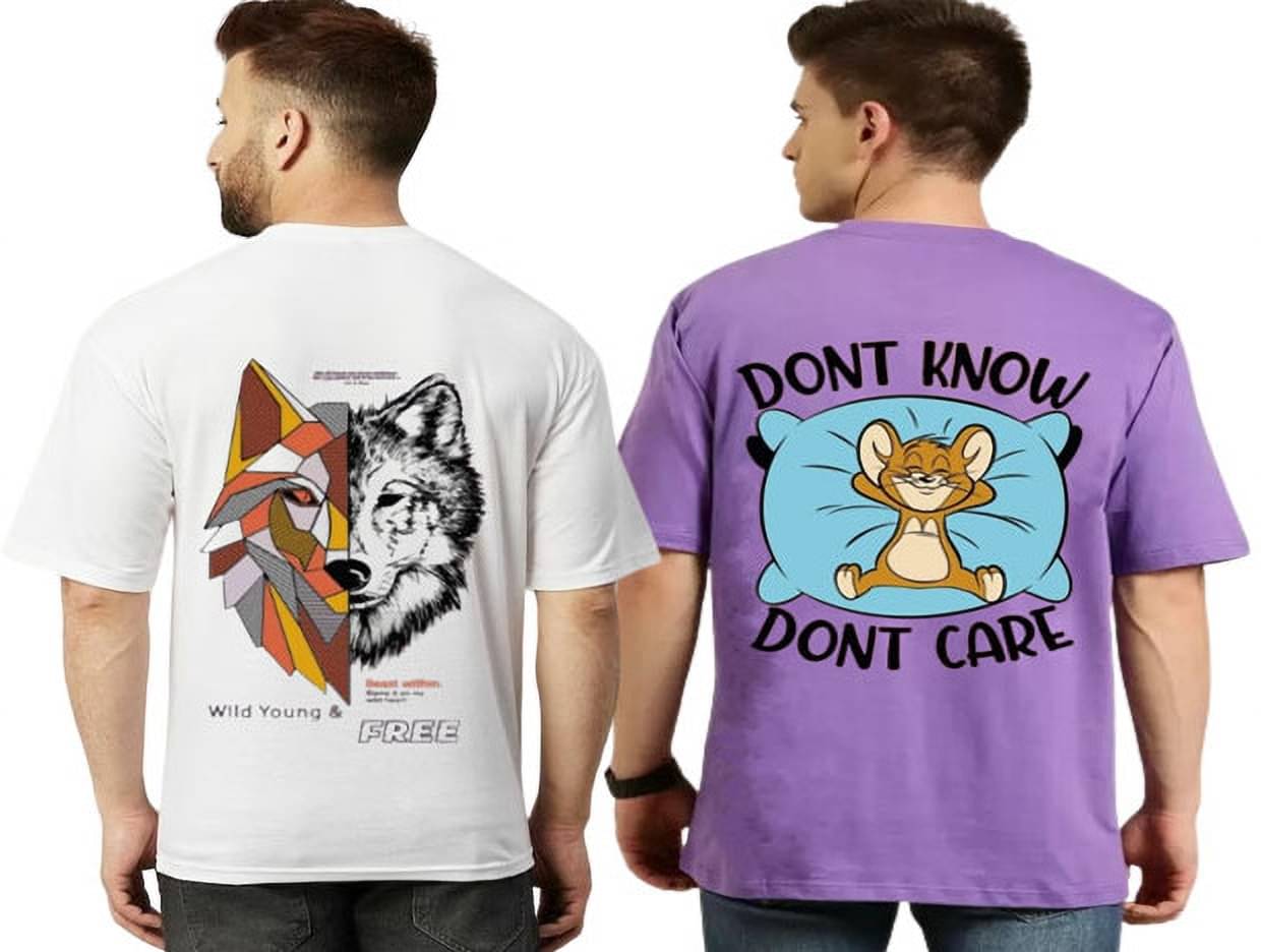 Kintu Parantu Polyester Regular Fit Printed Half Sleeves Men's Round T-Shirt - Multicolor10 ( Pack of 2 ) Kintu Parantu Polyester Regular Fit Printed Half Sleeves Men's Round T-Shirt - Multicolor10 ( Pack of 2 )