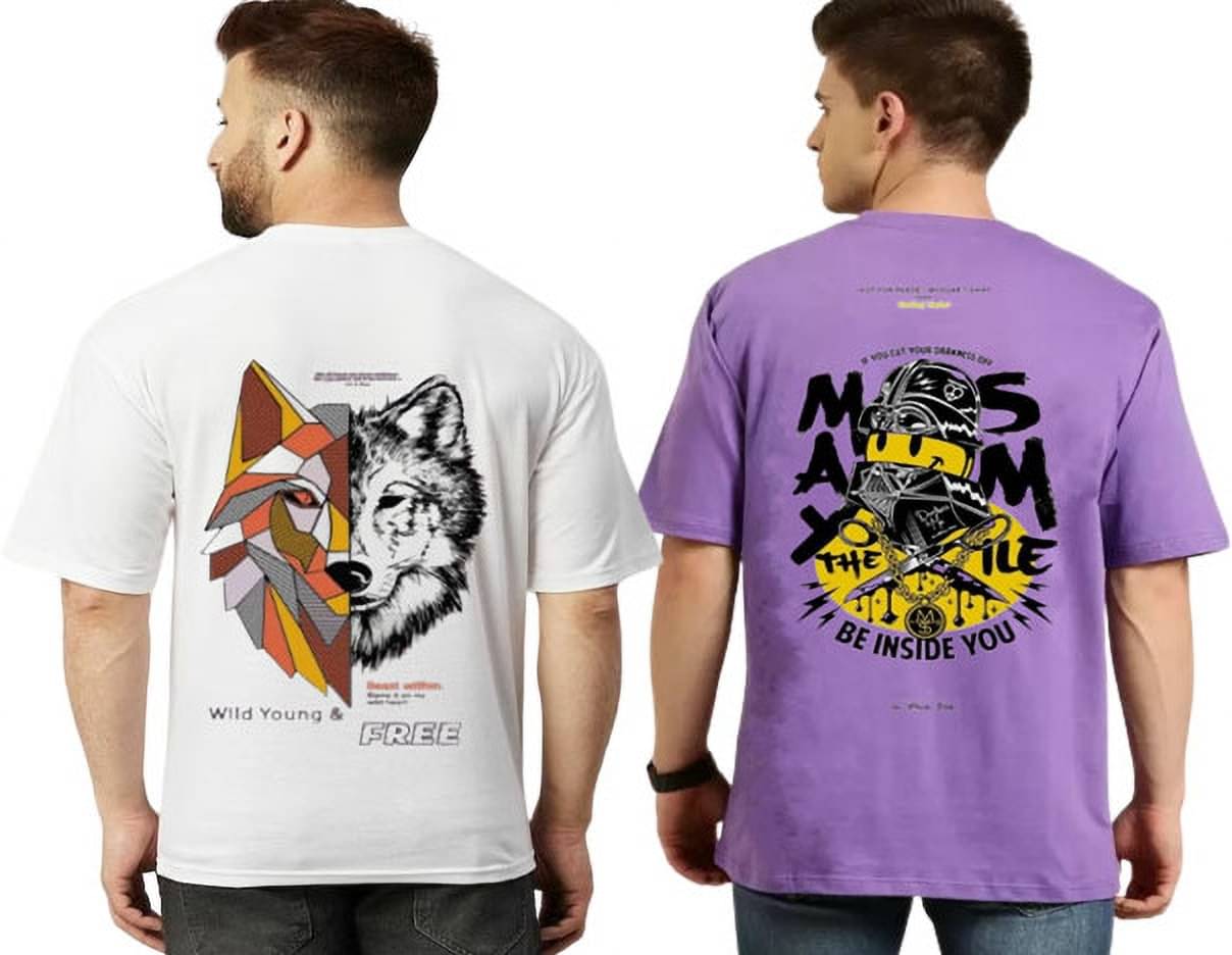 Kintu Parantu Polyester Regular Fit Printed Half Sleeves Men's Round T-Shirt - Multicolor1 ( Pack of 2 ) Kintu Parantu Polyester Regular Fit Printed Half Sleeves Men's Round T-Shirt - Multicolor1 ( Pack of 2 )