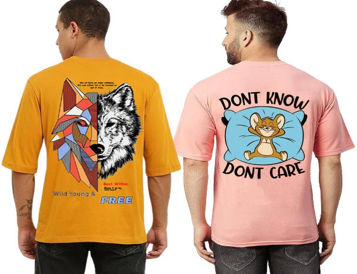 Kintu Parantu Polyester Regular Fit Printed Half Sleeves Men's Round T-Shirt - Multicolor8 ( Pack of 2 ) Kintu Parantu Polyester Regular Fit Printed Half Sleeves Men's Round T-Shirt - Multicolor8 ( Pack of 2 )
