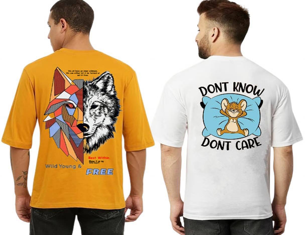 Kintu Parantu Polyester Regular Fit Printed Half Sleeves Men's Round T-Shirt - Multicolor9 ( Pack of 2 ) Kintu Parantu Polyester Regular Fit Printed Half Sleeves Men's Round T-Shirt - Multicolor9 ( Pack of 2 )
