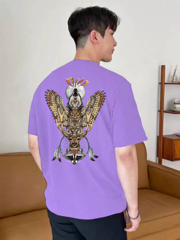 Kintu Parantu Polyester Regular Fit Printed Half Sleeves Men's Round T-Shirt - Multicolor2 ( Pack of 1 )     			Kintu Parantu Polyester Regular Fit Printed Half Sleeves Men's Round T-Shirt - Multicolor2 ( Pack of 1 )