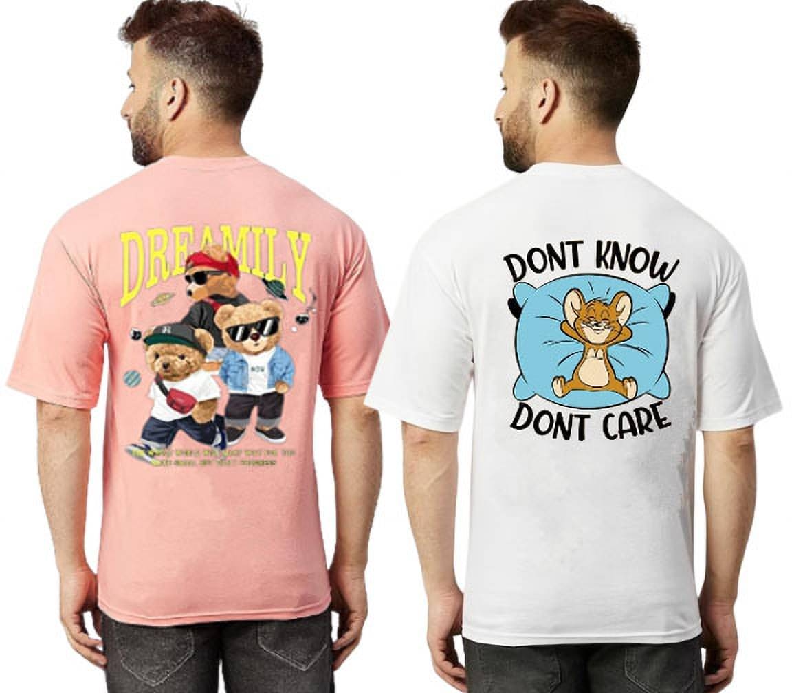     			Kintu Parantu Polyester Regular Fit Printed Half Sleeves Men's Round T-Shirt - Multicolor9 ( Pack of 2 )