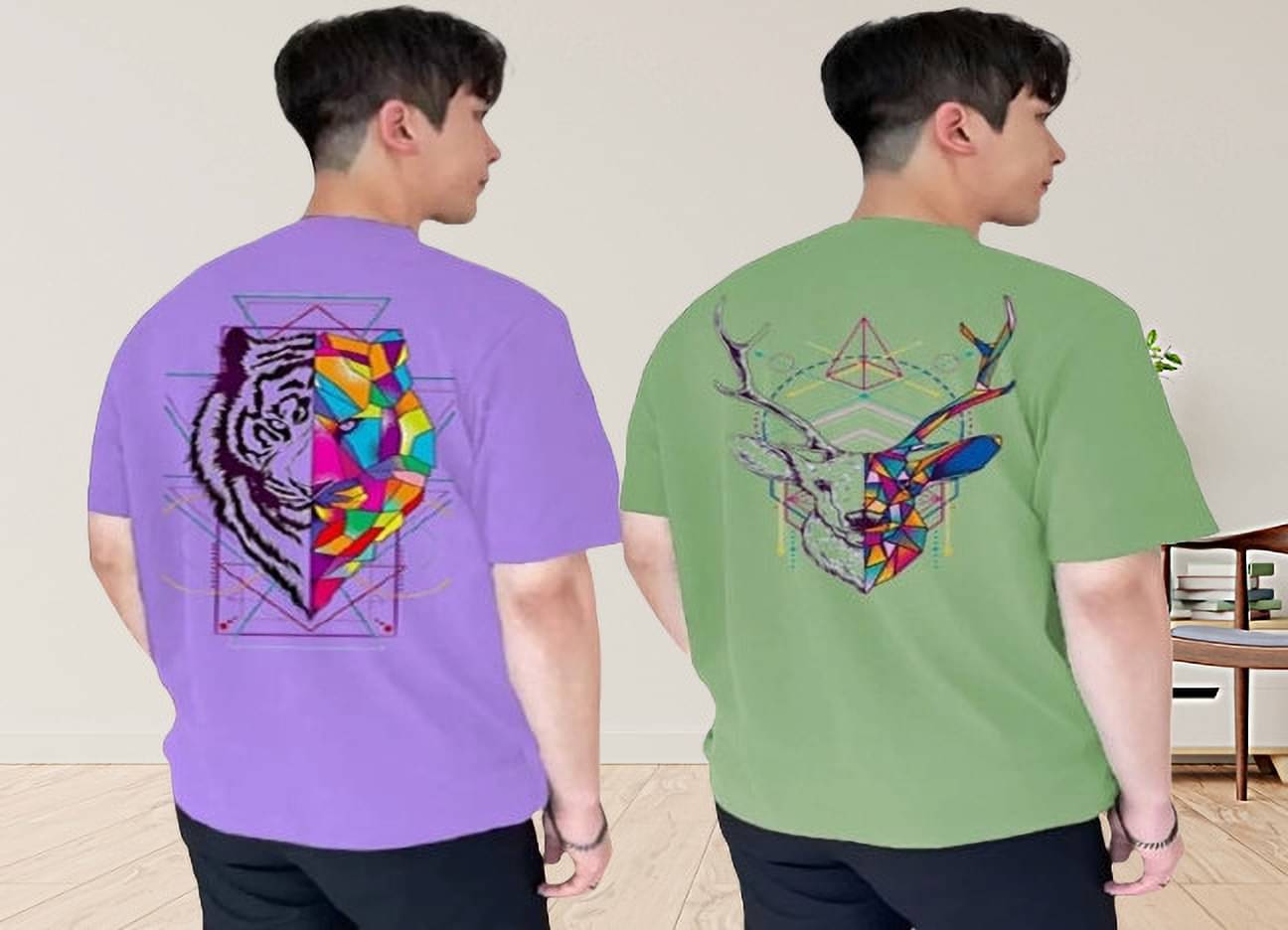     			Kushi flyer Polyester Regular Fit Printed Half Sleeves Men's Round T-Shirt - Multicolor7 ( Pack of 2 )