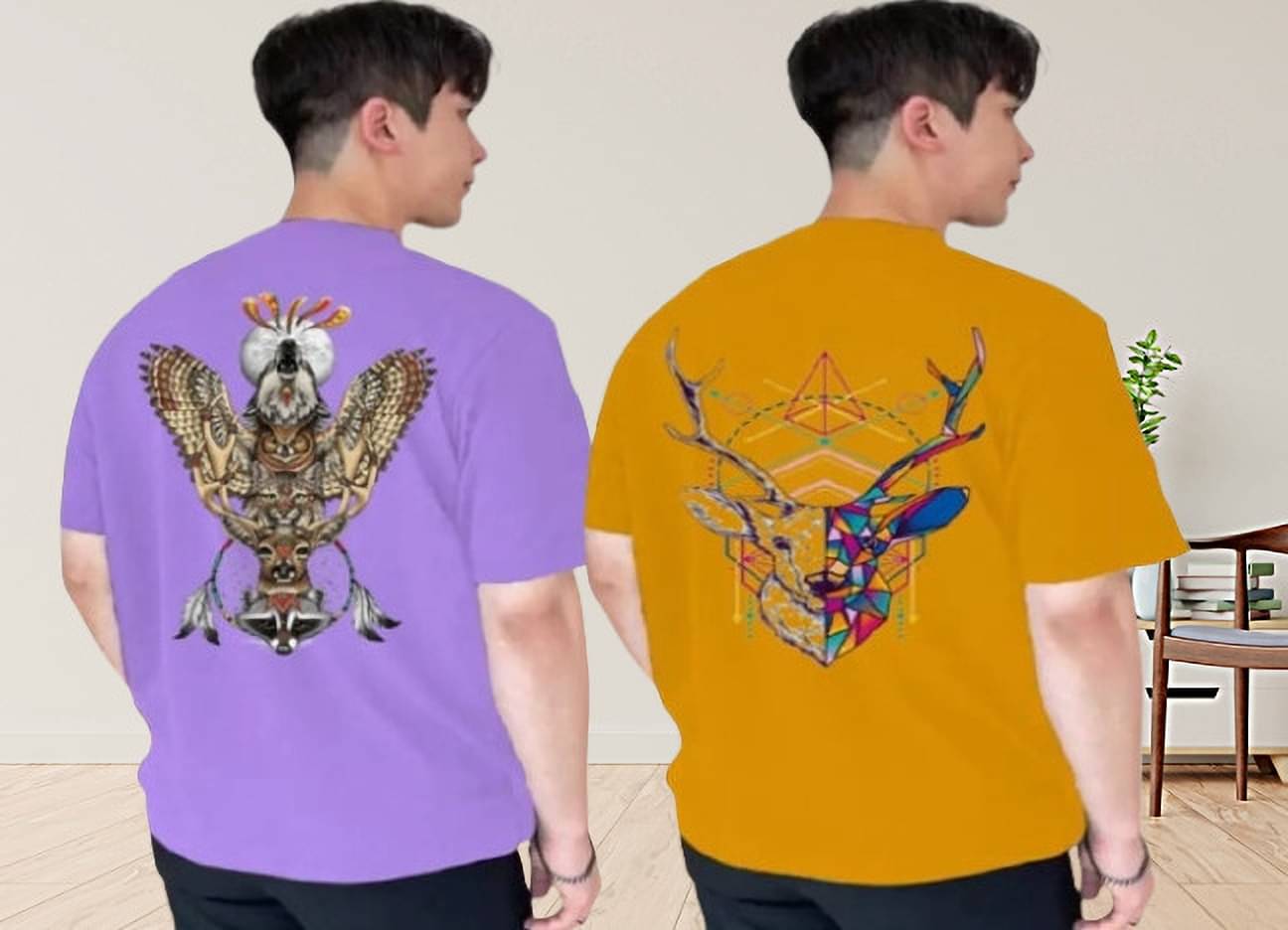     			Kushi flyer Polyester Regular Fit Printed Half Sleeves Men's Round T-Shirt - Multicolor11 ( Pack of 2 )