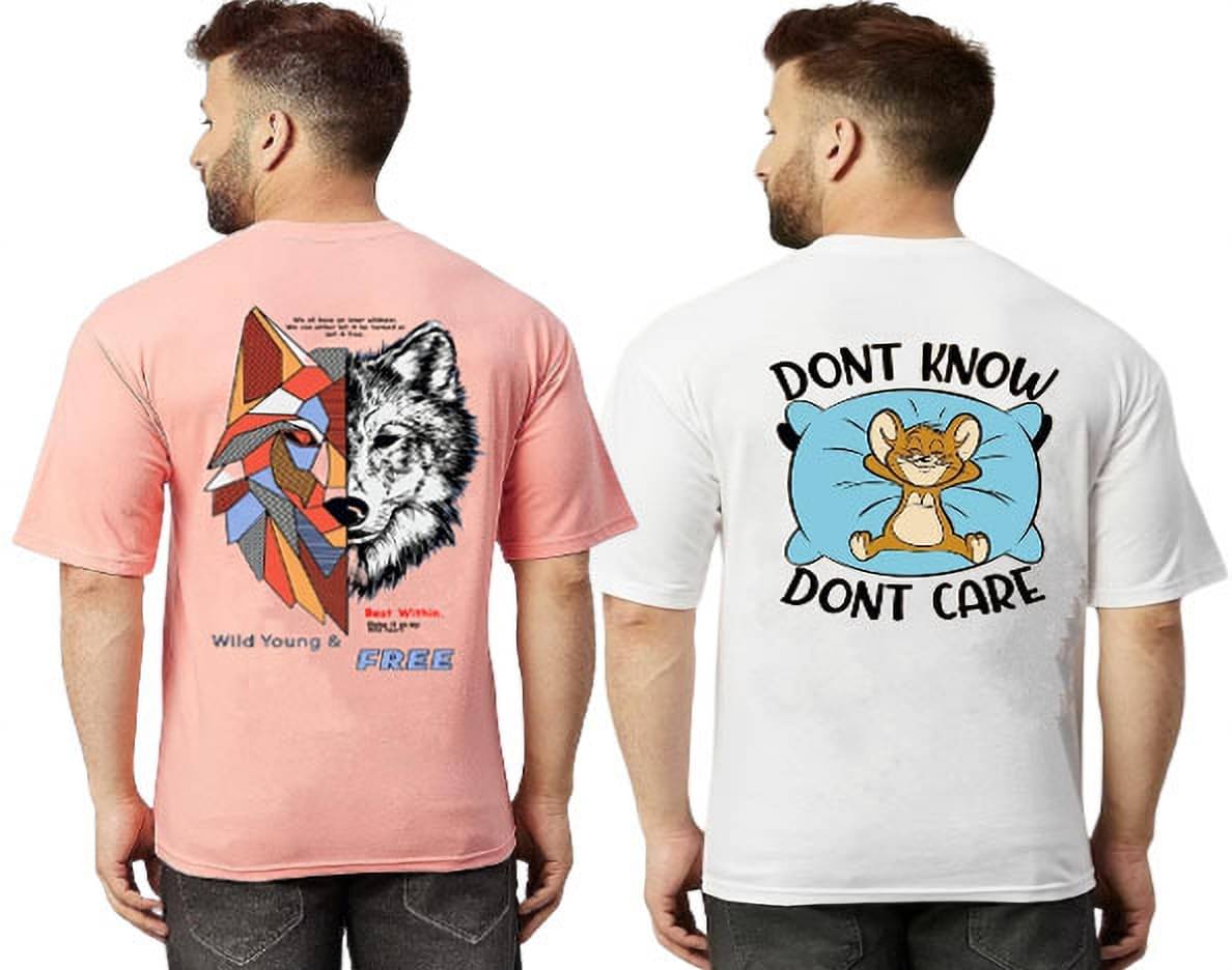     			Lecowar Polyester Regular Fit Printed Half Sleeves Men's Round T-Shirt - Multicolor9 ( Pack of 2 )