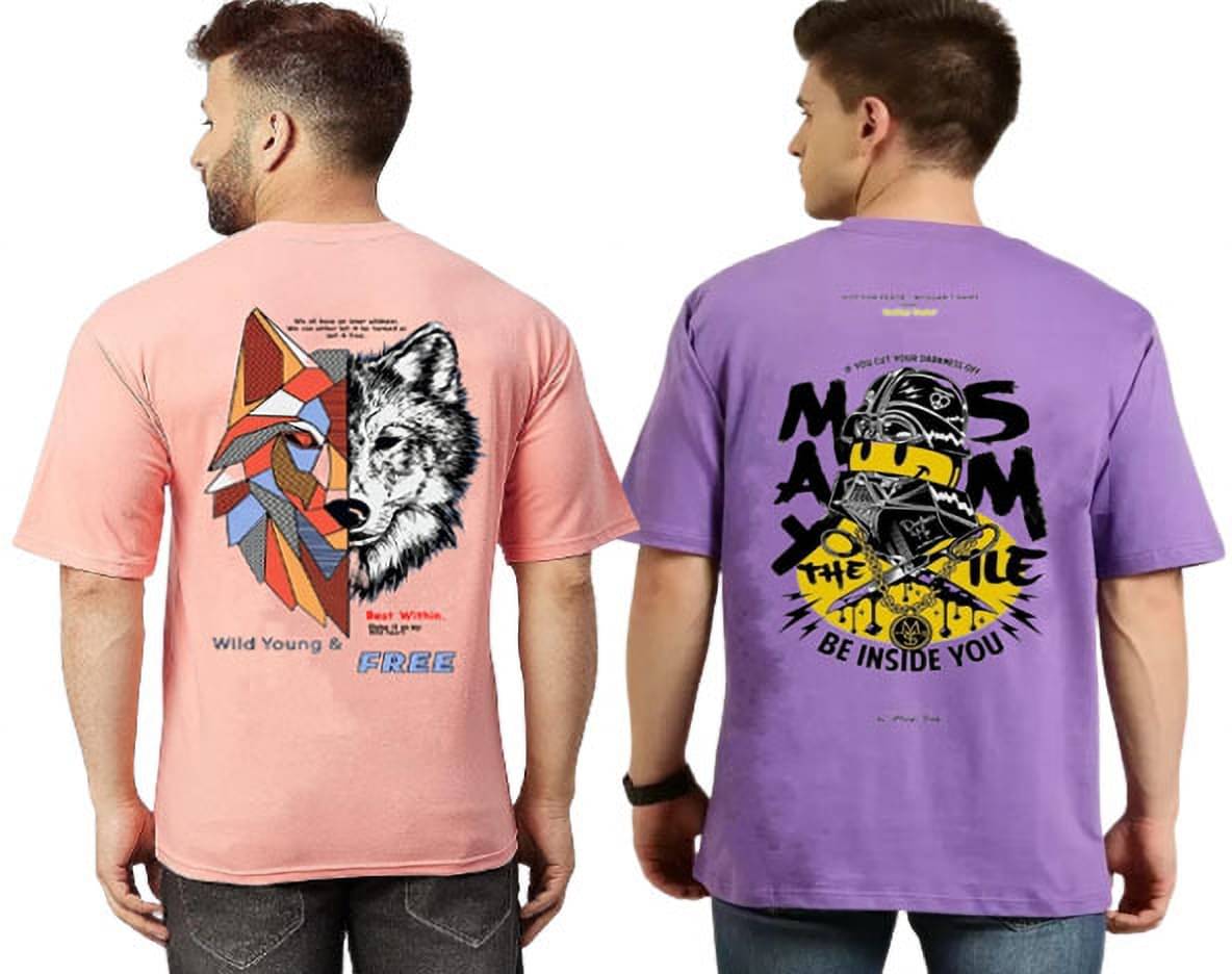 Lecowar Polyester Regular Fit Printed Half Sleeves Men's Round T-Shirt - Multicolor10 ( Pack of 2 ) Lecowar Polyester Regular Fit Printed Half Sleeves Men's Round T-Shirt - Multicolor10 ( Pack of 2 )