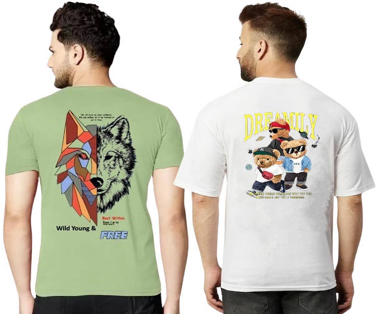 Lecowar Polyester Regular Fit Printed Half Sleeves Men's Round T-Shirt - Multicolor4 ( Pack of 2 ) Lecowar Polyester Regular Fit Printed Half Sleeves Men's Round T-Shirt - Multicolor4 ( Pack of 2 )