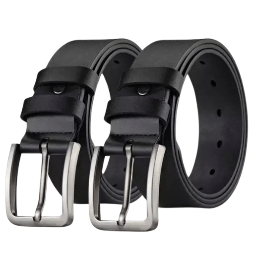 Royal Craft - Black Faux Leather Men's Formal Belt ( Pack of 2 ) Royal Craft - Black Faux Leather Men's Formal Belt ( Pack of 2 )