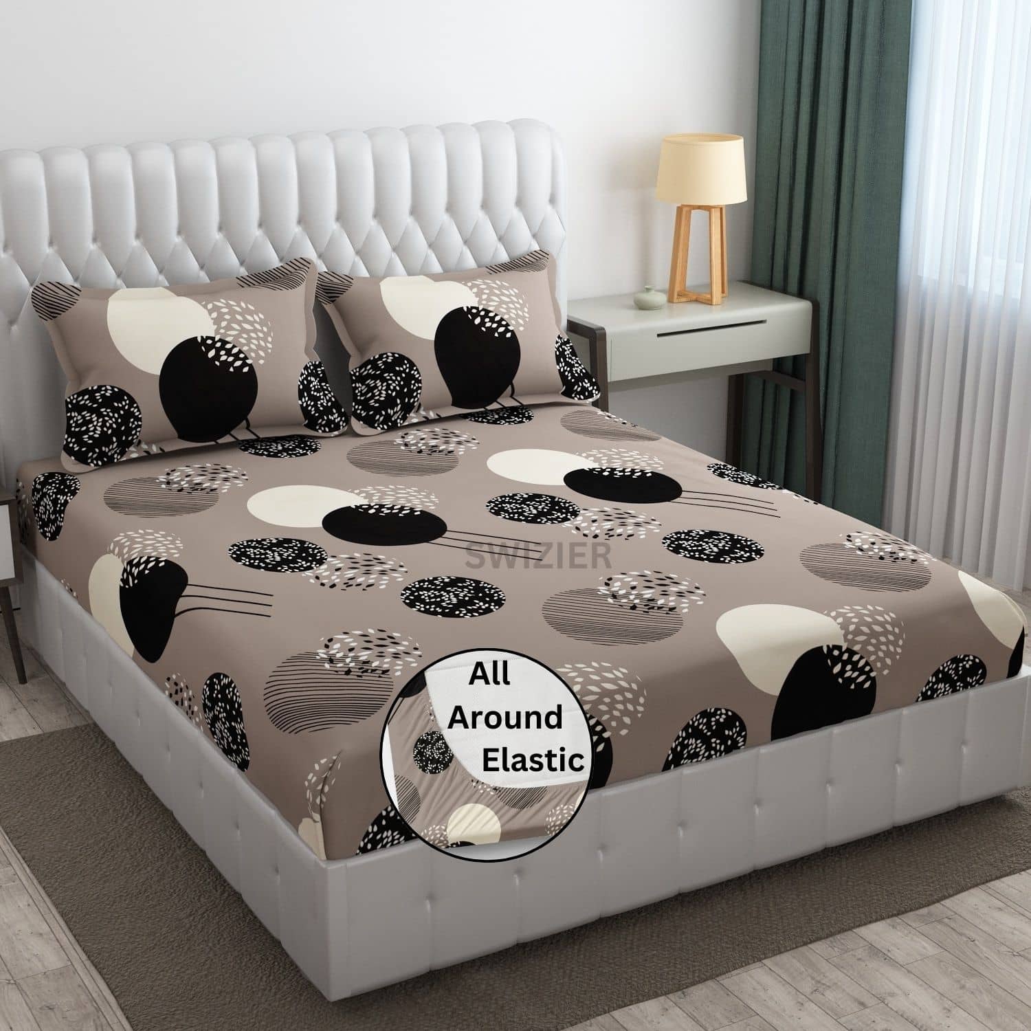SWIZIER Cotton Nature Fitted ( King Size ) - Beige
