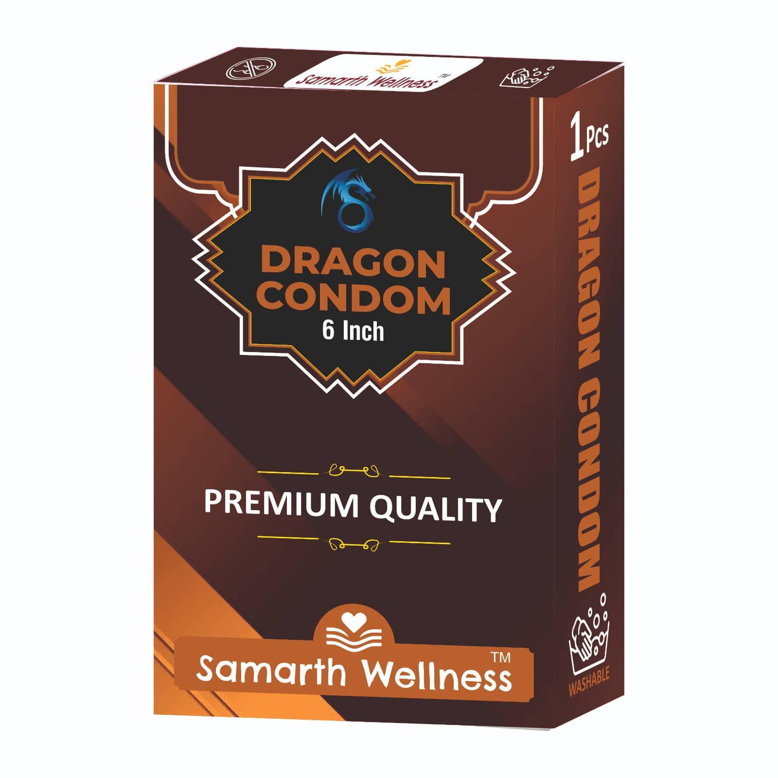 Soft Silicon Men Reusable Dragon Condom With Extra Length 6inch