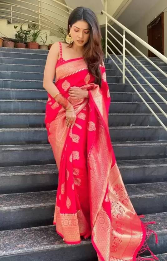 Suntex Silk Woven Saree With Unstitched Blouse Piece ( Peach ) Suntex Silk Woven Saree With Unstitched Blouse Piece ( Peach )