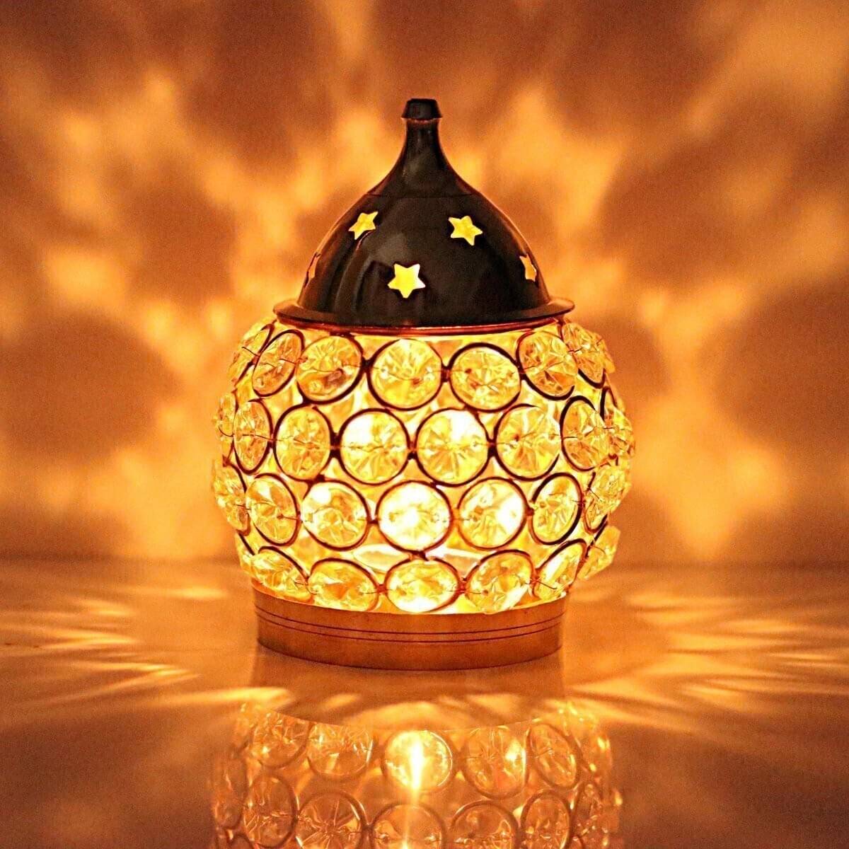 T-KA108 Brass Crystal Matki Diya Crystal Oil Lamp For Puja Home Decorative Diya ( 4 inches ) T-KA108 Brass Crystal Matki Diya Crystal Oil Lamp For Puja Home Decorative Diya ( 4 inches )