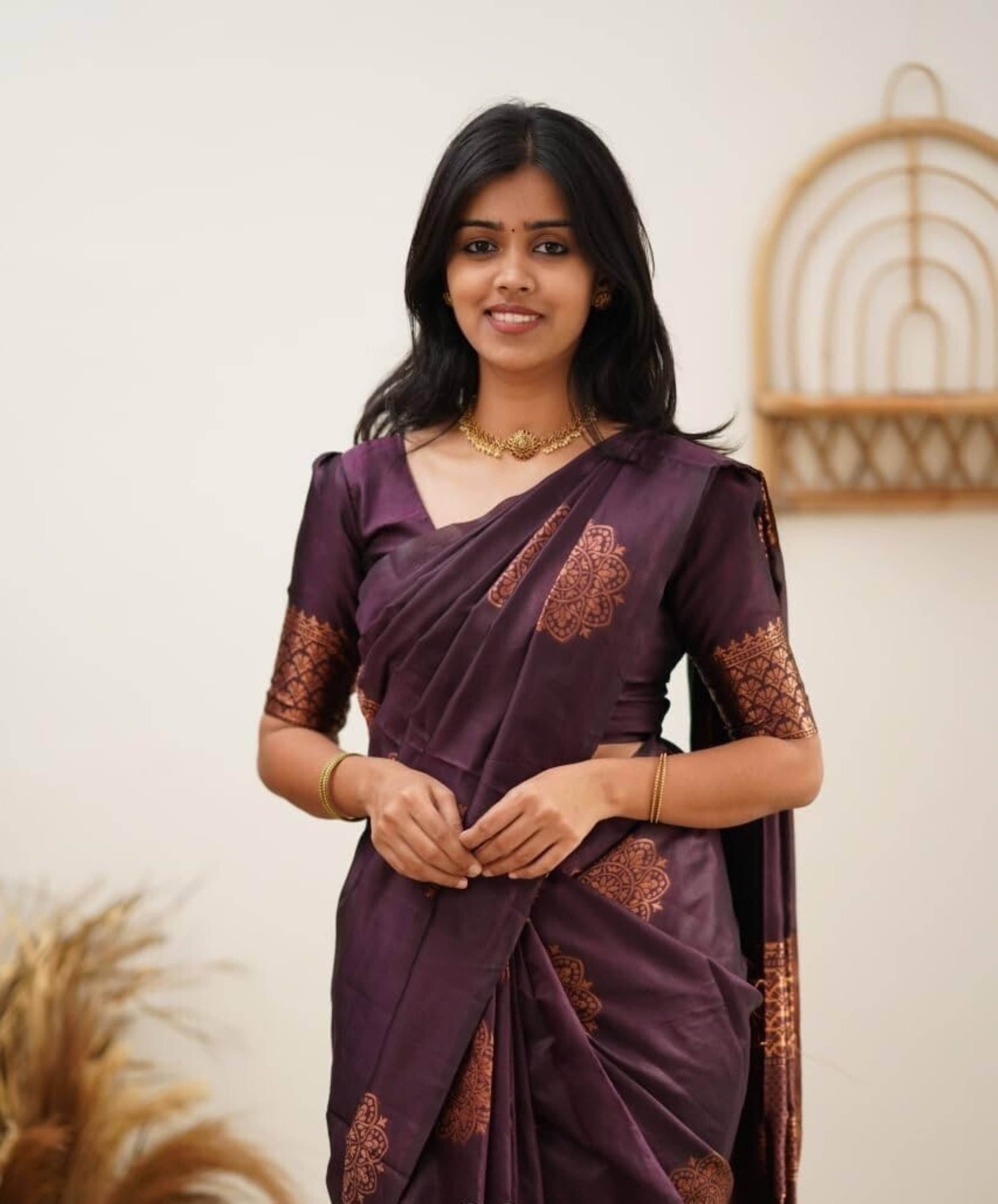Vastukala Art Silk Woven Saree With Unstitched Blouse Piece ( Purple )     			Vastukala Art Silk Woven Saree With Unstitched Blouse Piece ( Purple )