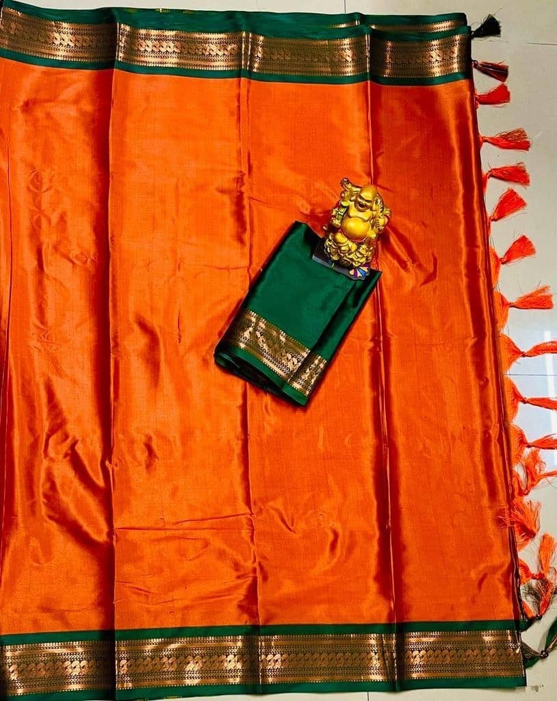 Vastukala Art Silk Embellished Saree With Unstitched Blouse Piece ( Multicolor ) - Sarees | Buy online on ZillyBuy