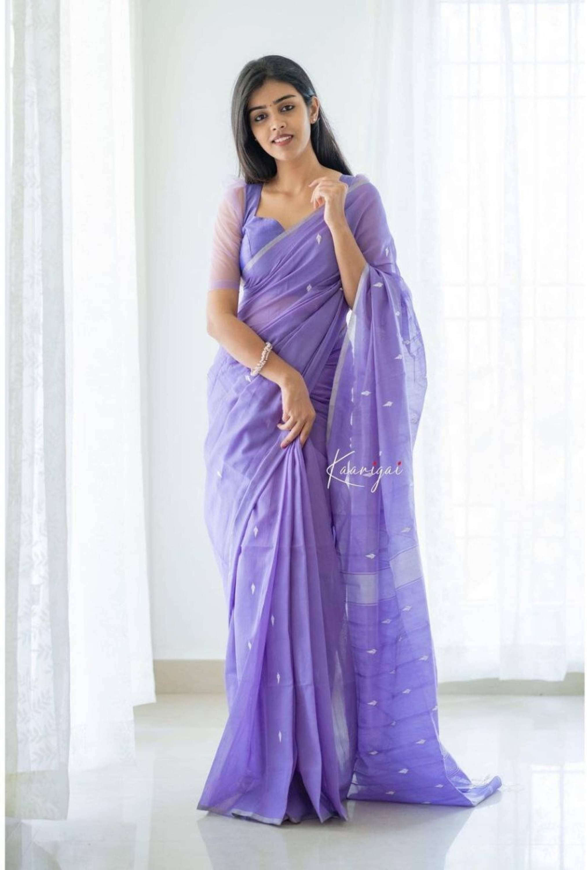 Vastukala Linen Woven Saree With Unstitched Blouse Piece ( Light Blue ) Vastukala Linen Woven Saree With Unstitched Blouse Piece ( Light Blue )