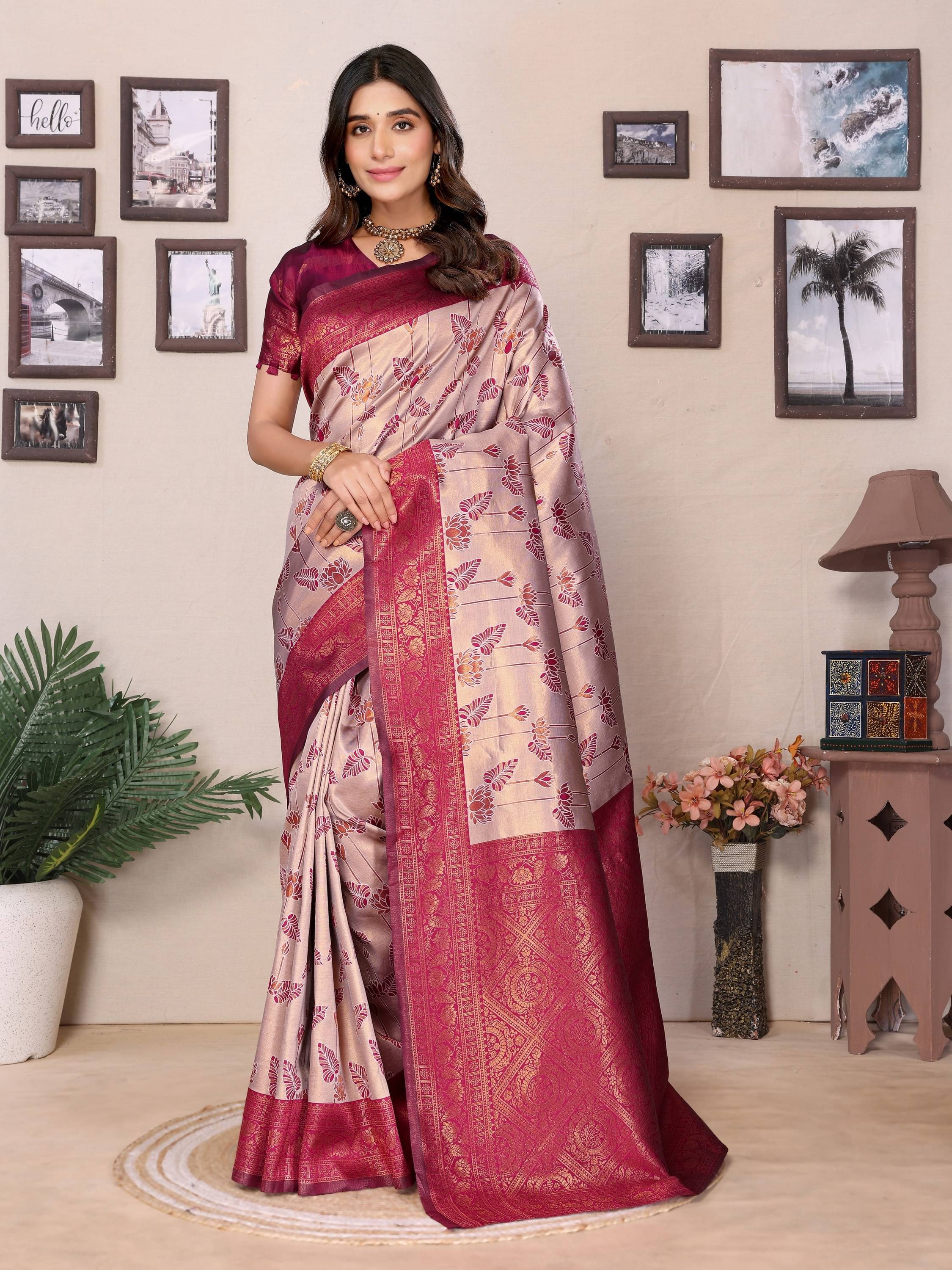     			Vastukala Silk Woven Saree With Unstitched Blouse Piece ( Multicolor )