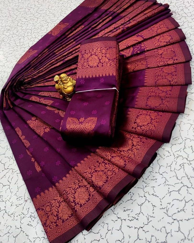     			Vastukala Silk Woven Saree With Unstitched Blouse Piece ( Purple )