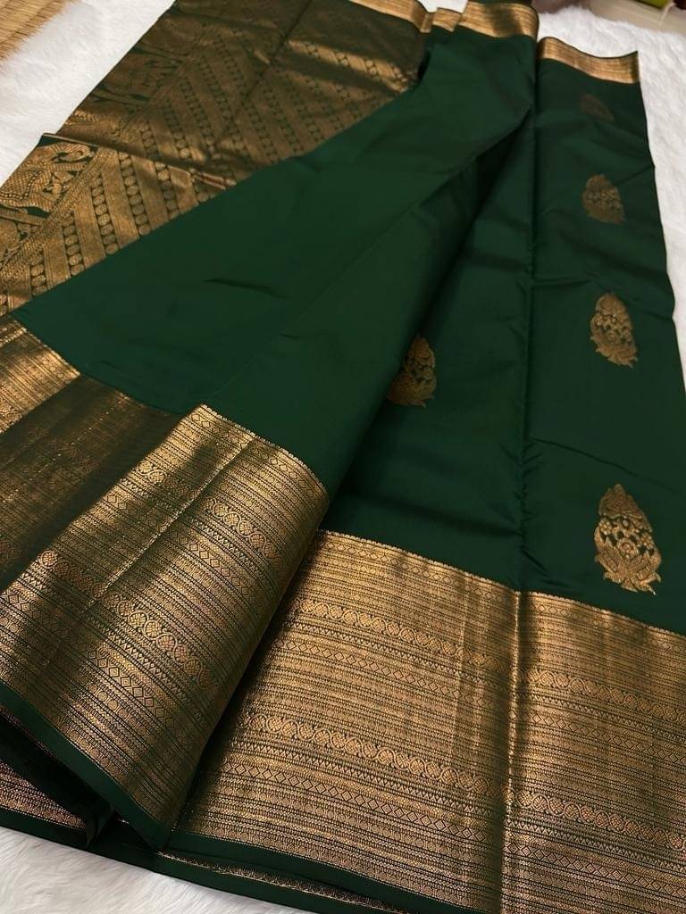     			Vastukala Silk Woven Saree With Unstitched Blouse Piece ( Green )