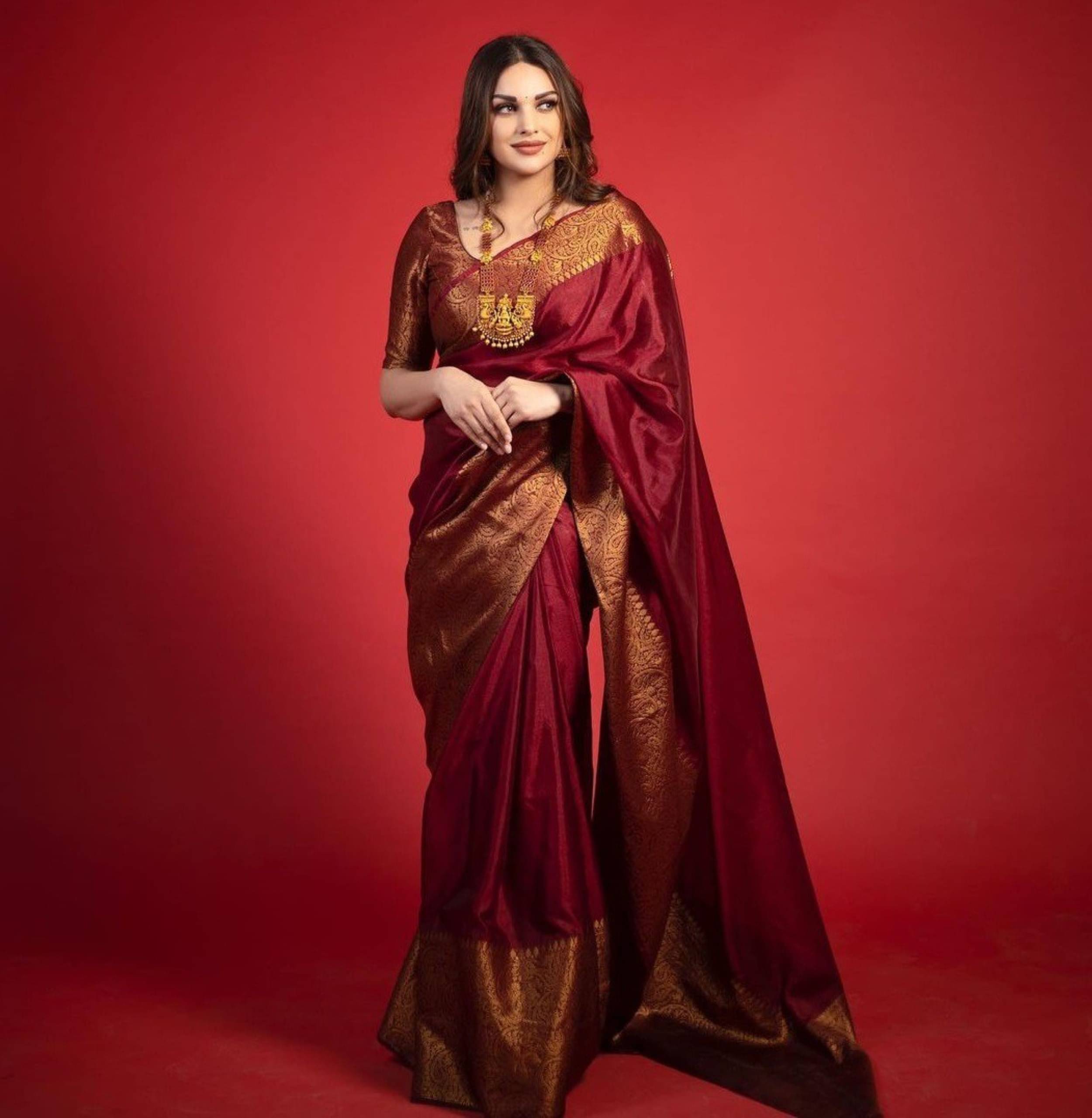     			Vastukala Silk Woven Saree With Unstitched Blouse Piece ( Maroon )