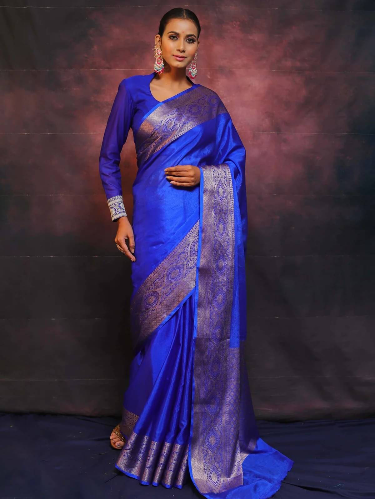     			Vastukala Silk Woven Saree With Unstitched Blouse Piece ( Light Blue )
