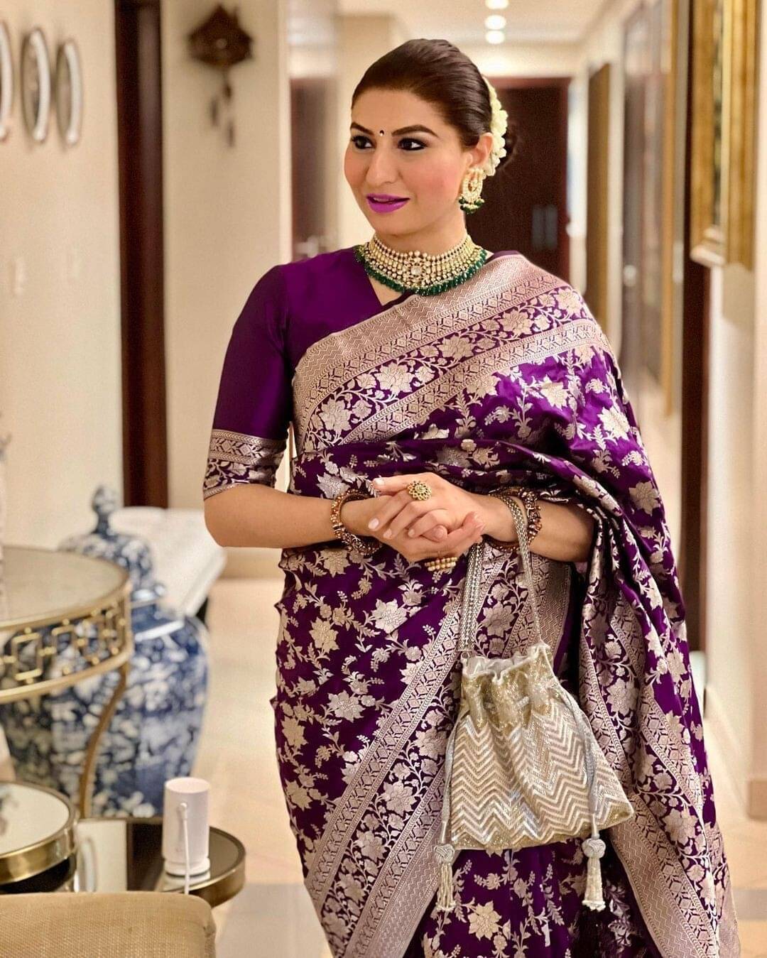     			Vastukala Silk Woven Saree With Unstitched Blouse Piece ( Purple )