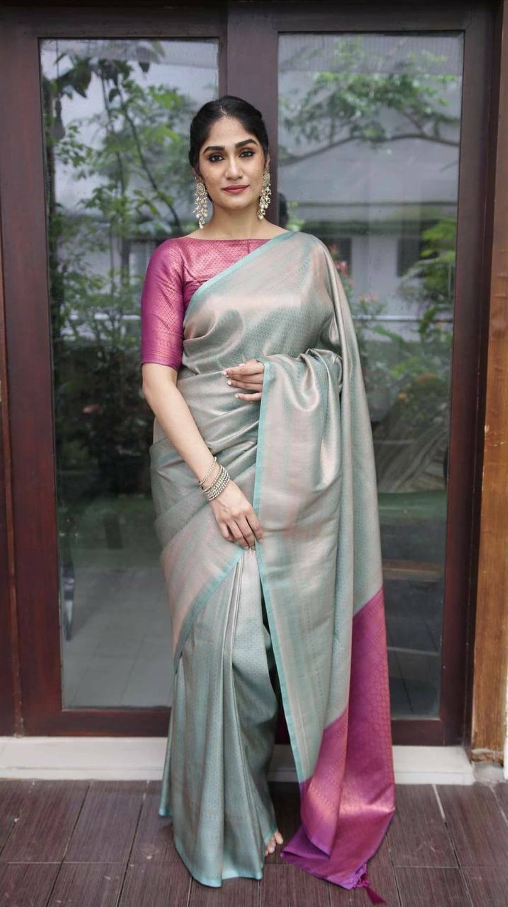 Vastukala Silk Woven Saree With Unstitched Blouse Piece ( Multicolor ) - Sarees | Buy online on ZillyBuy